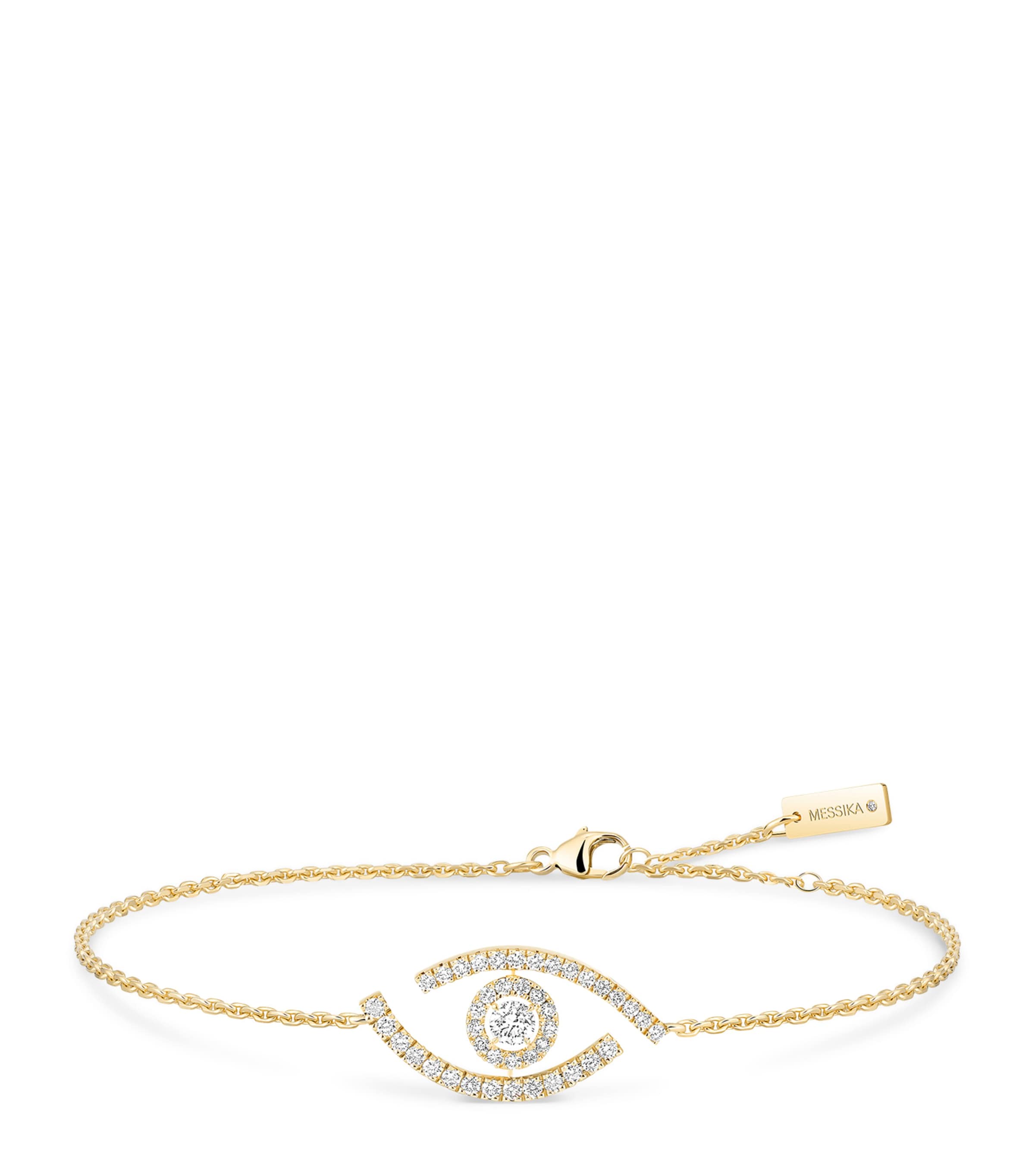Lucky Eye Yellow Gold and Diamond Bracelet (0.21ct)