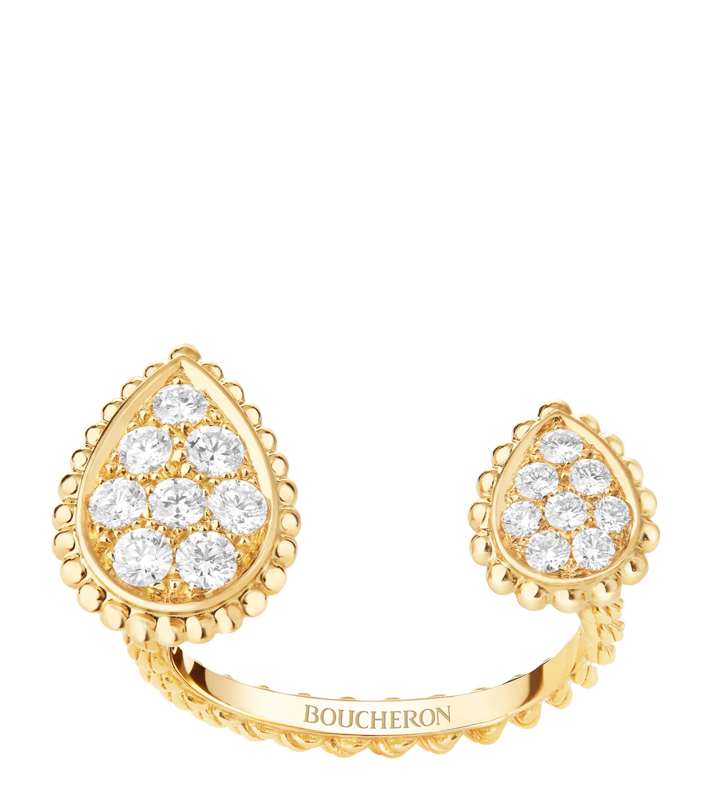 Yellow Gold and Diamond Serpent Bohème Motif Ring