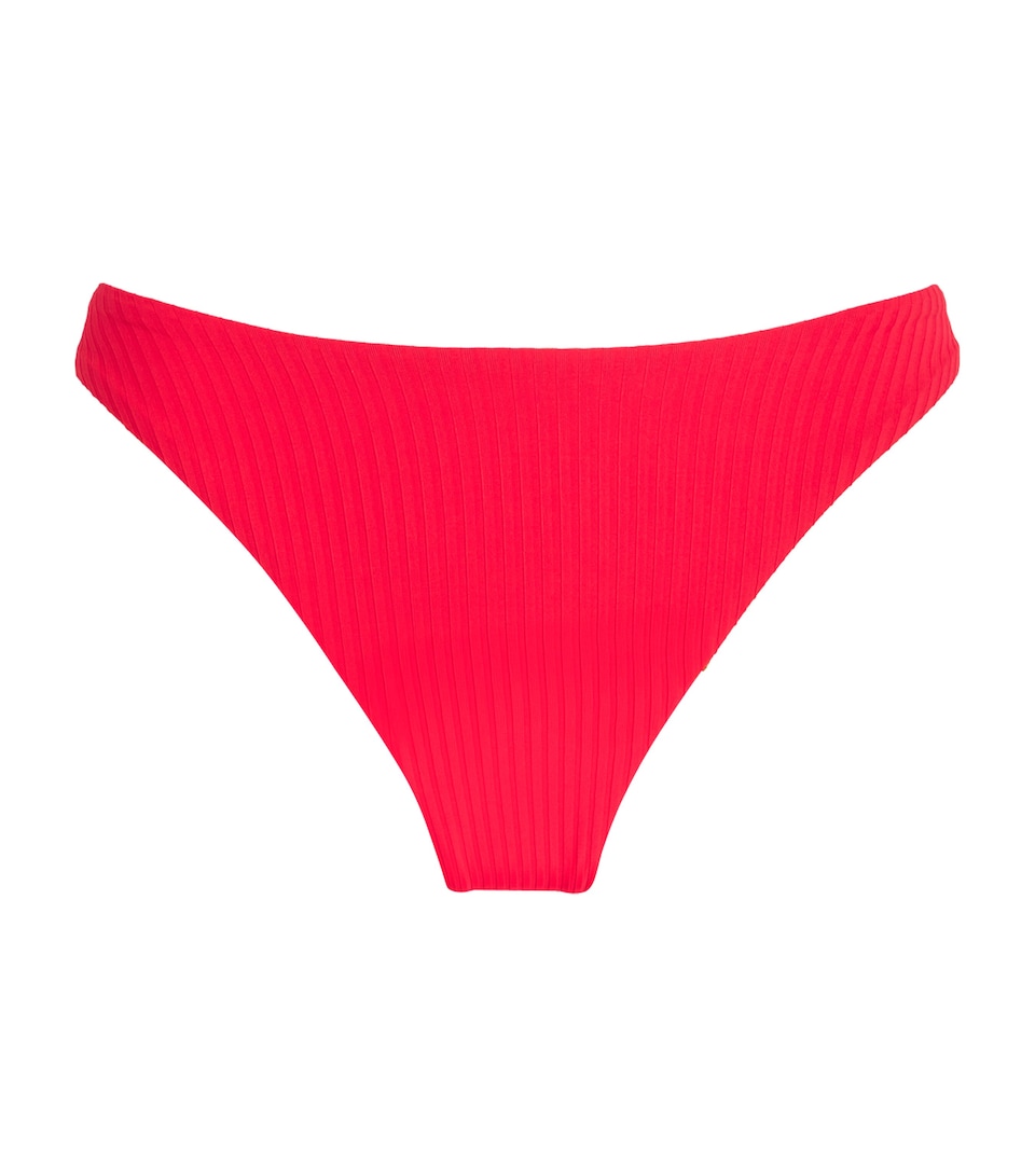 Melissa Odabash Womens Noto Bikini Bottoms SPF 50+ Red Ribbed