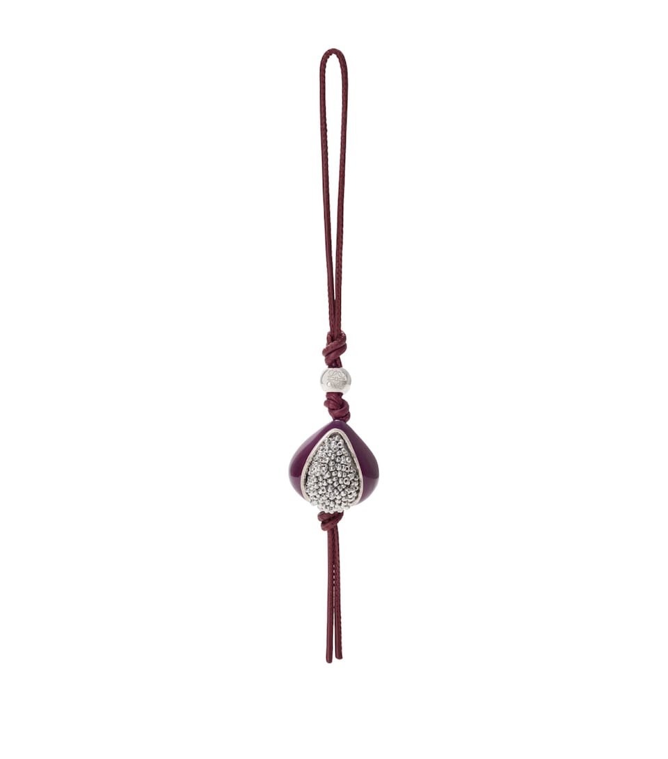 LOEWE Leather Fig Bag Charm Purple/silver