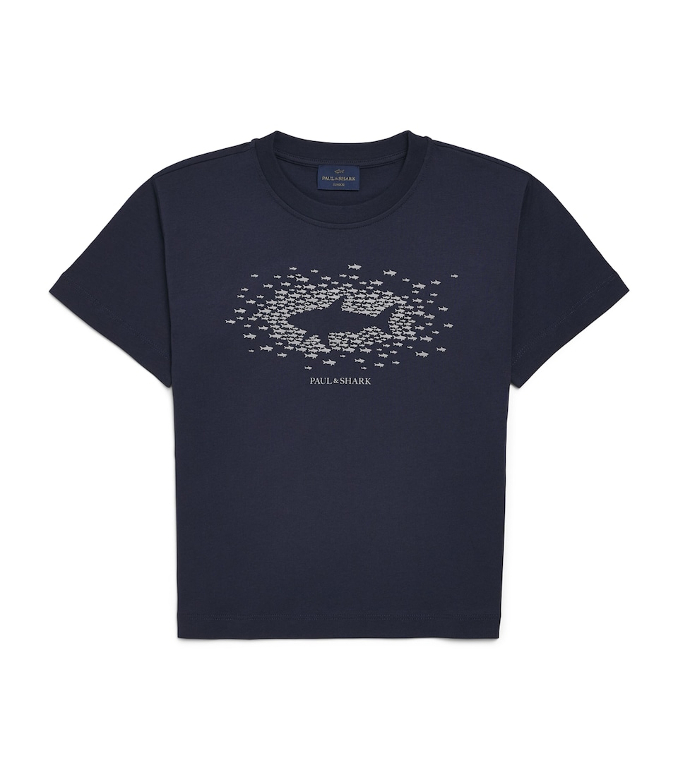 Paul & Shark Cotton Logo T-Shirt (4-16 Years) Blu Shark
