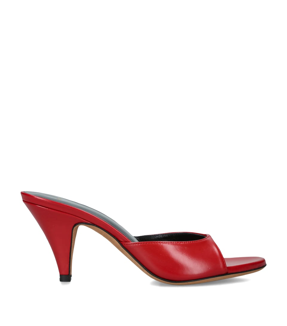 Jude Leather Haze Mules 80 Red