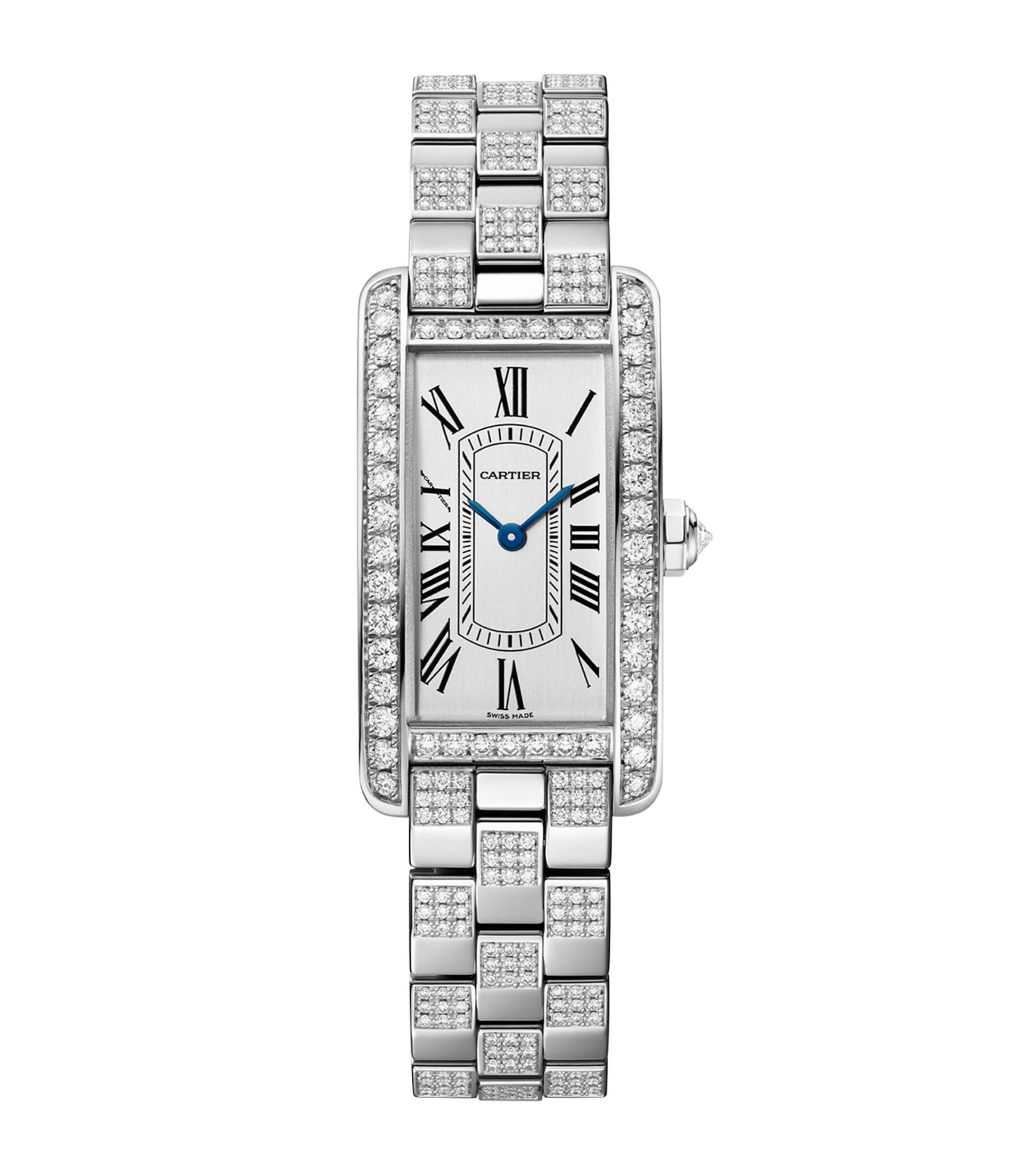Small White Gold and Diamond Tank Américaine Watch 19.4mm