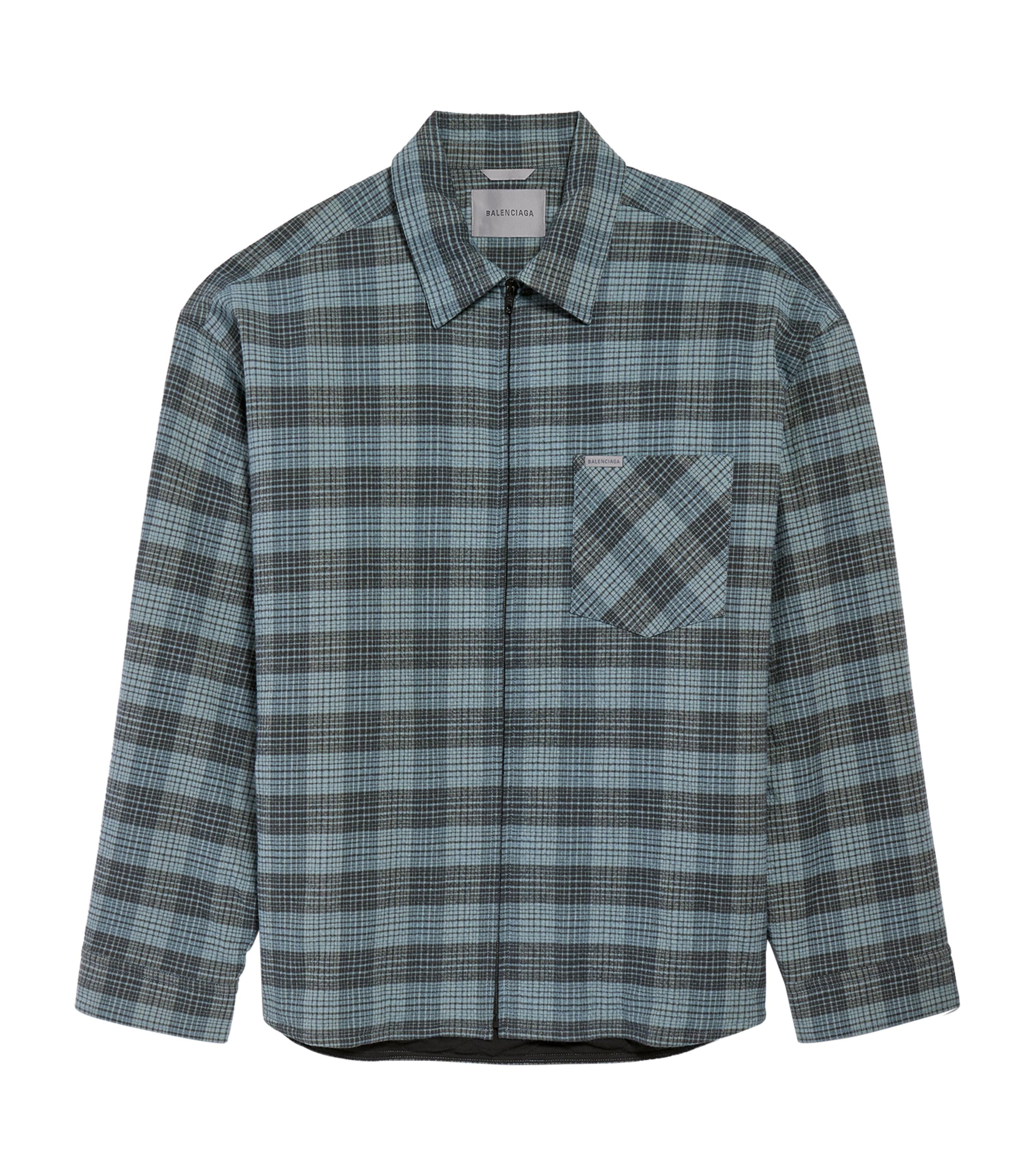 Balenciaga Mens Check Padded Overshirt