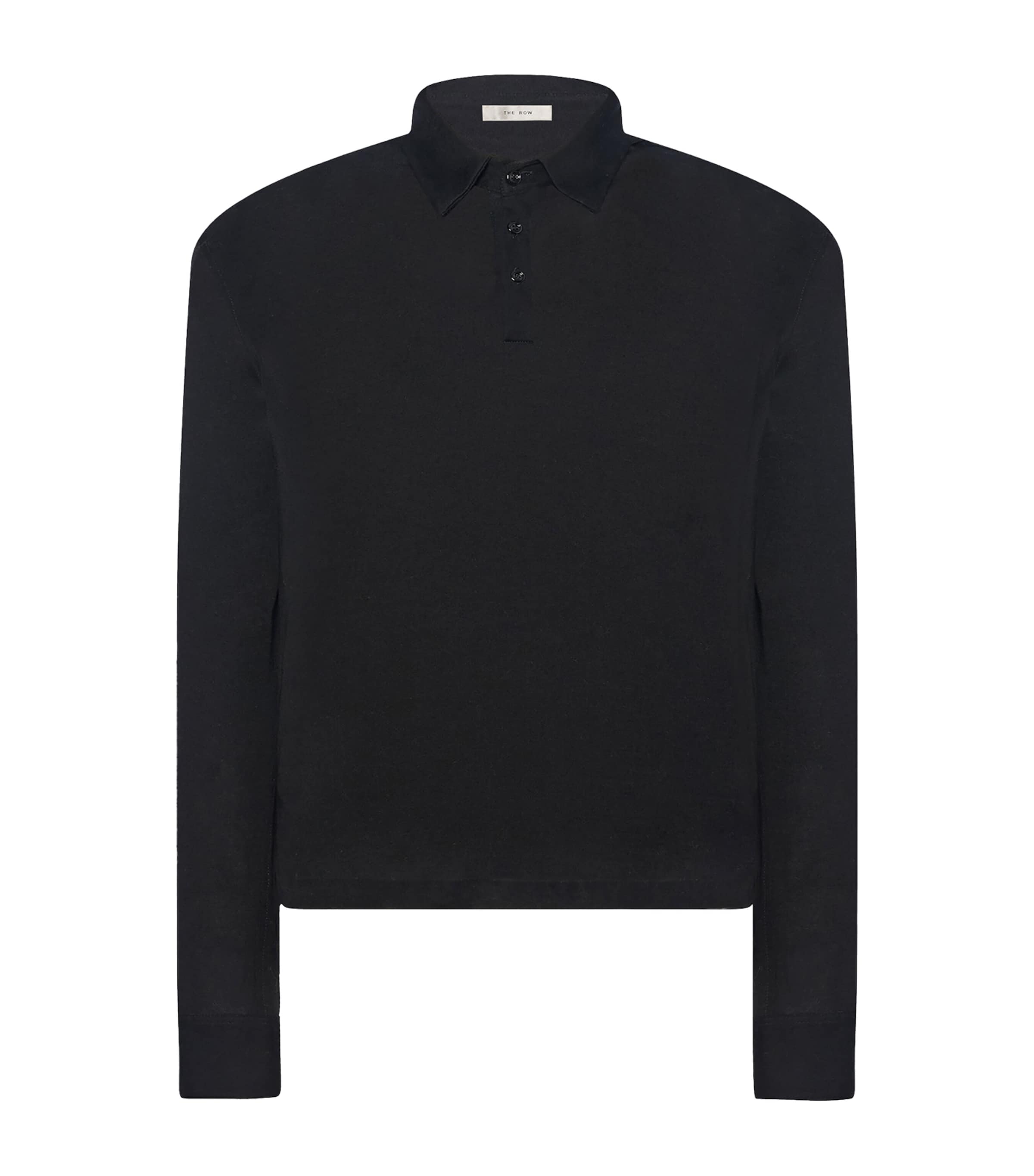 The Row Mens Reyes Cotton Polo Shirt Black