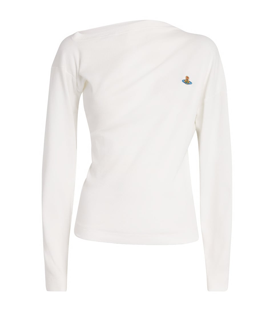 Stretch-Cotton Asymmetric Orb Hebo Top