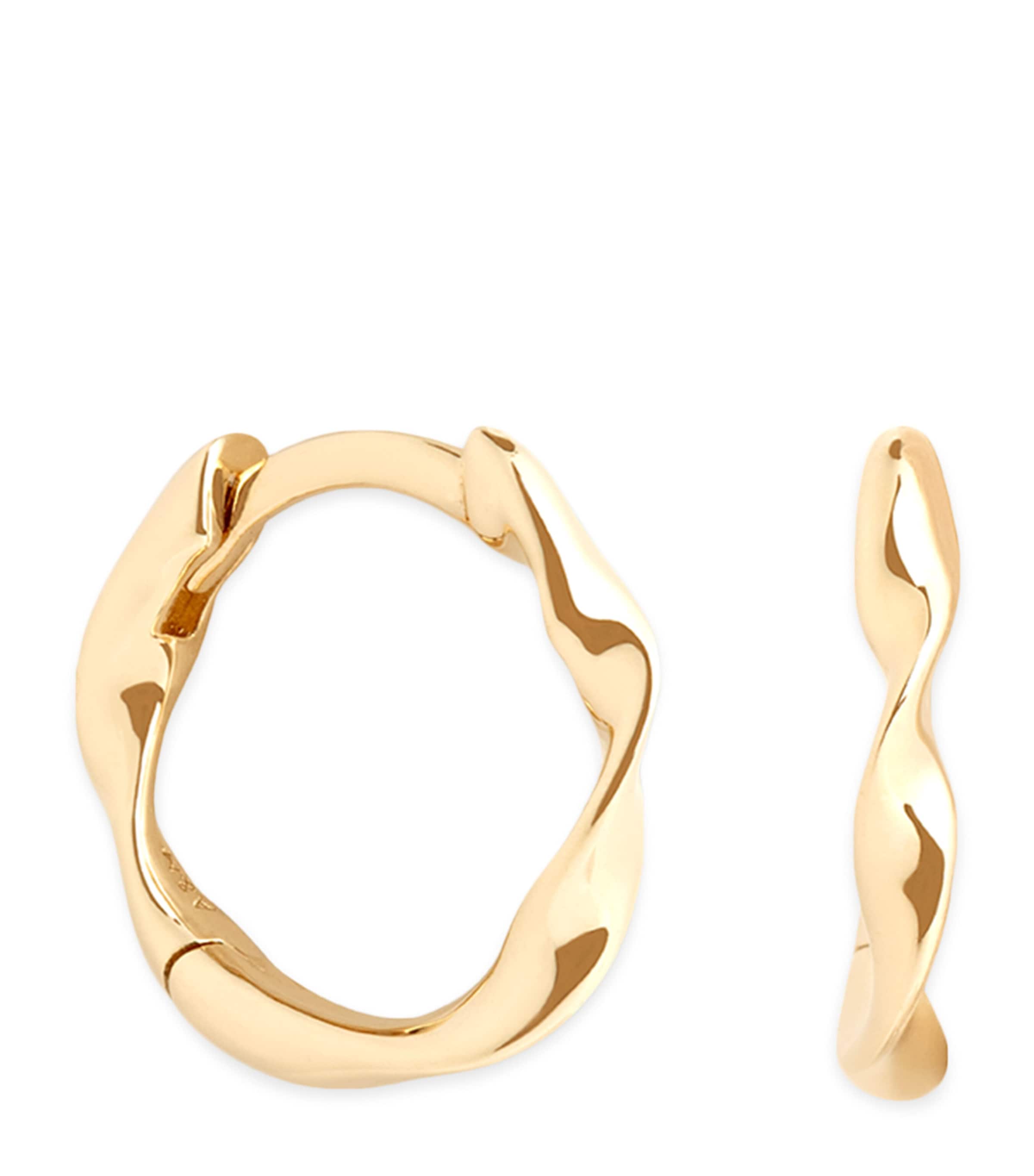 Small Yellow Gold Twist Hoop Earrings