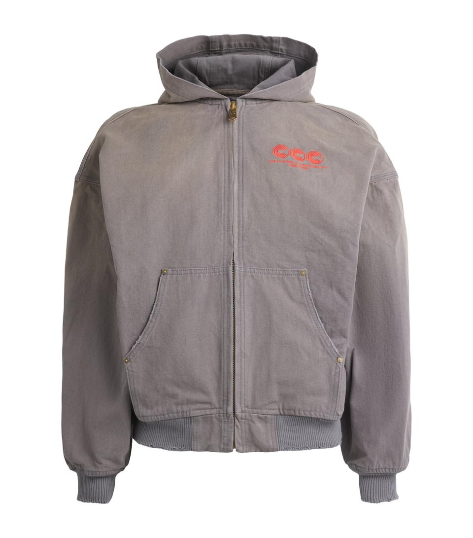 Willy Chavarria Mens Cotton Juggernaut Workwear Hoodie Concrete