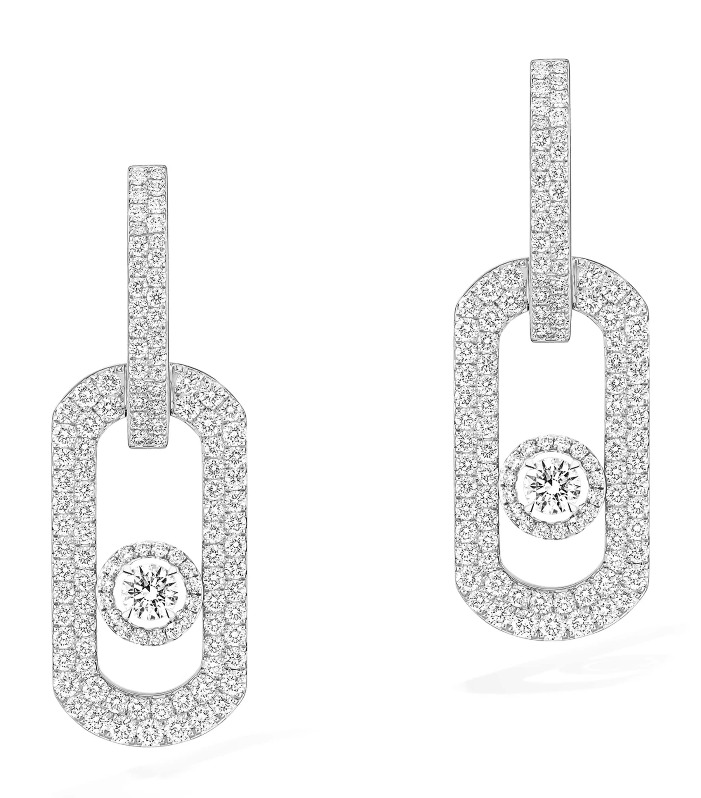Messika So Move White Gold and Diamond Pavé XL Earrings White Gold