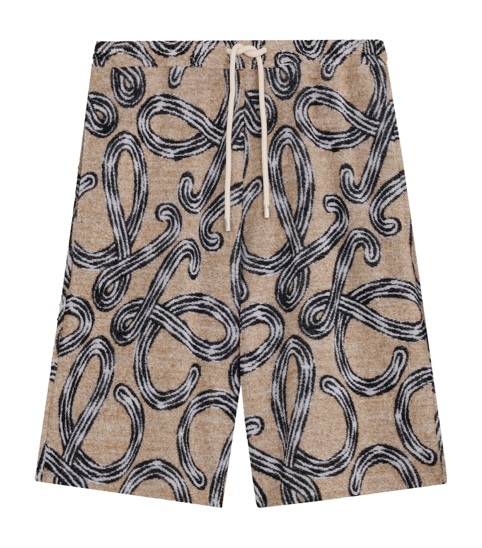 LOEWE Mens x Paula’s Ibiza Terry Anagram Shorts Beige/black