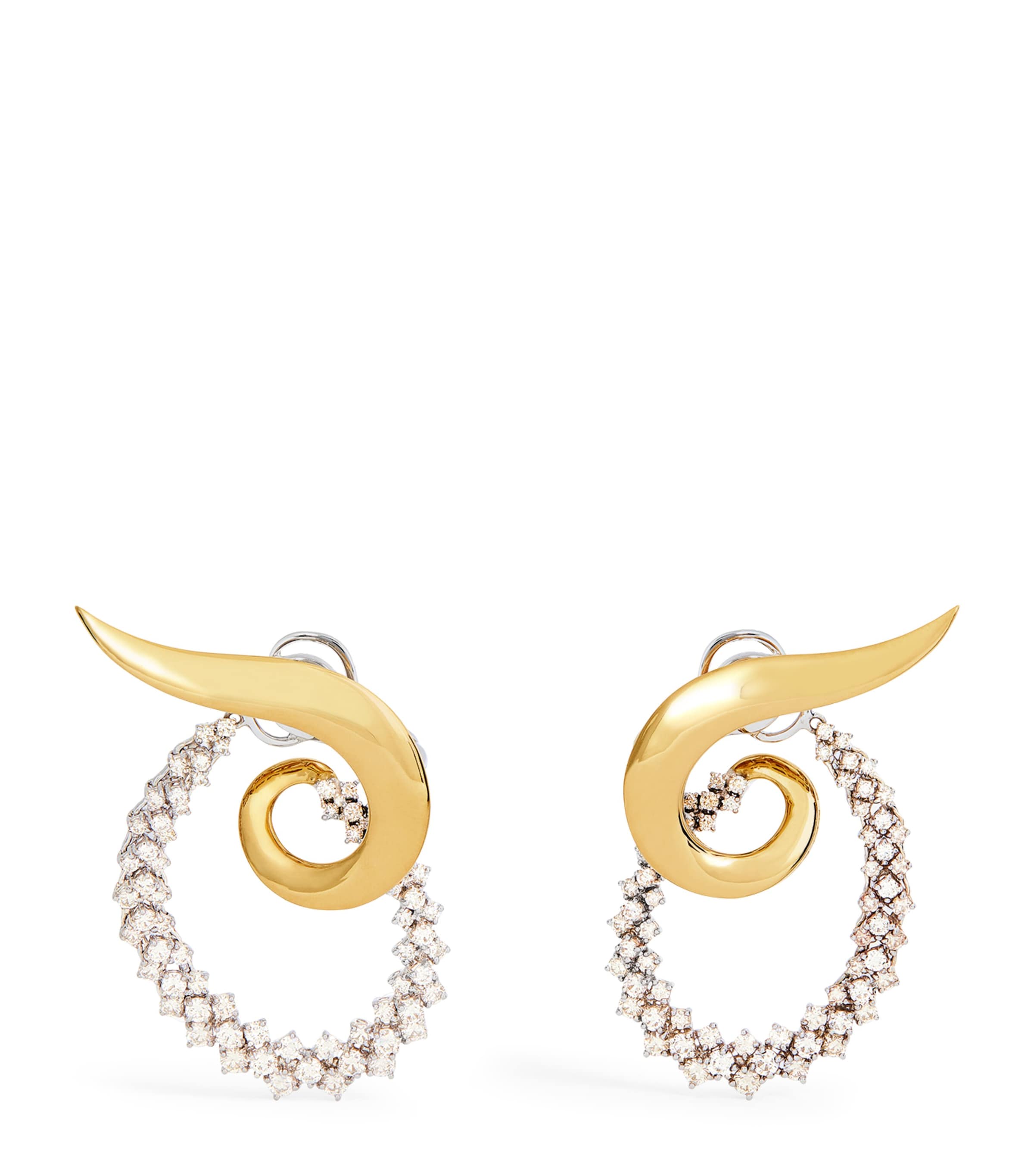 Yellow Gold and Diamond Golden Strada Earrings