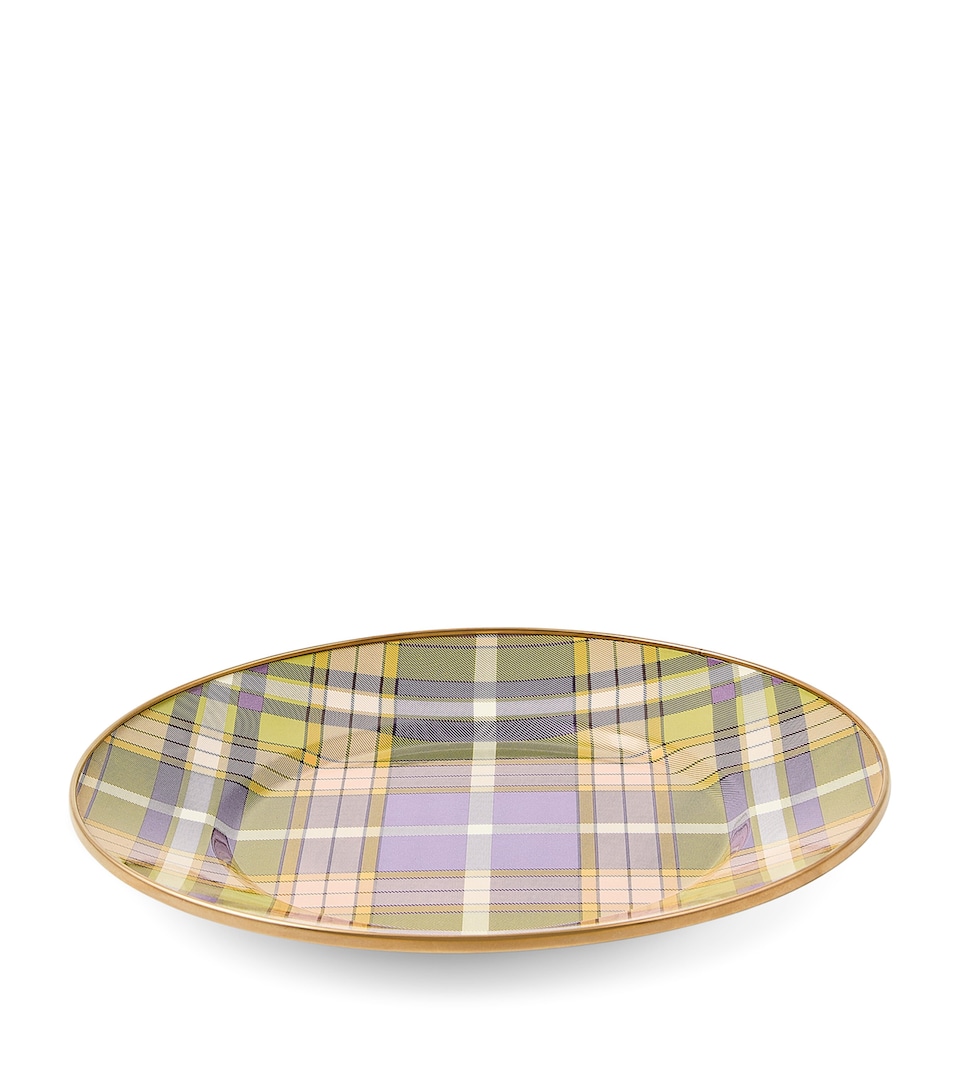MacKenzie-Childs Steel Tartan Violet Dinner Plate (25cm) Violet