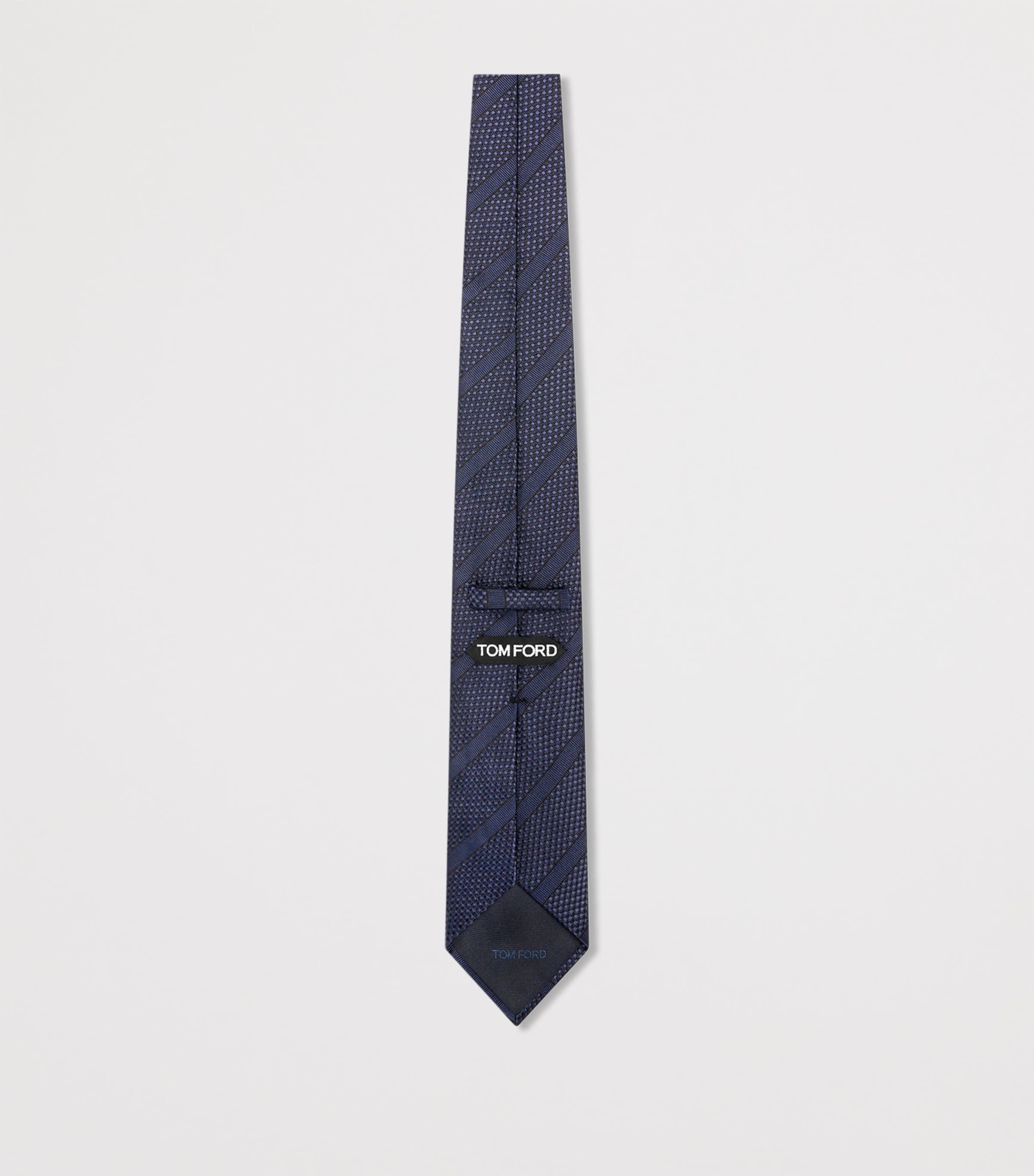 アクセサリーその他 TOM FORD TIES Tom Ford Necktie Black Brown Silver Zig Zag Pattern - Linen