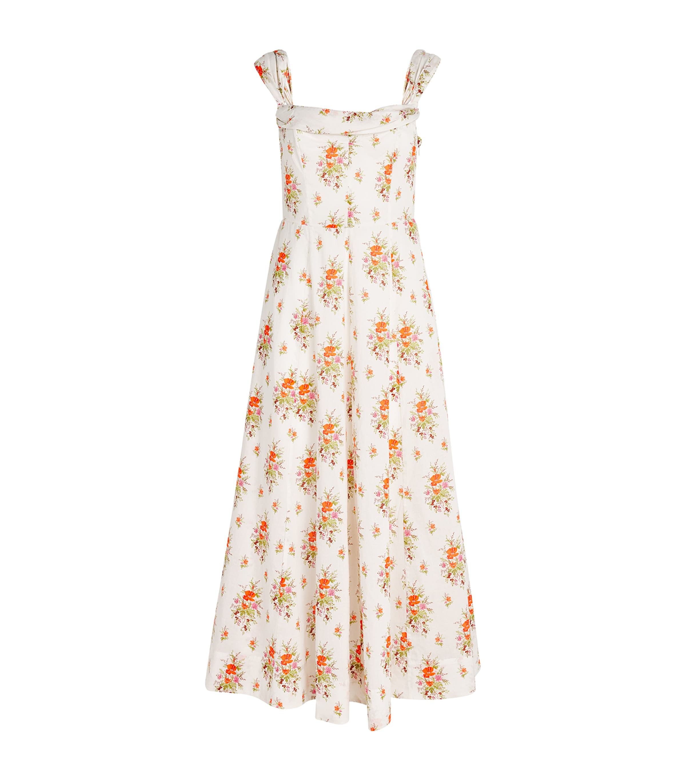 DÔEN Womens Organic Cotton Clea Midi Dress Rose Pt Bqt Chamonix