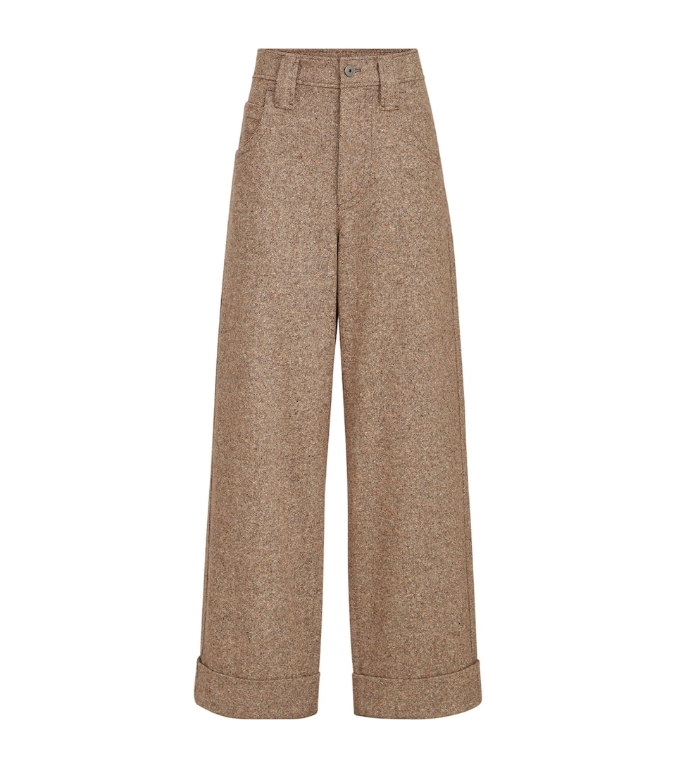 Brunello Cucinelli Womens Virgin Wool-Blend Monili Trousers