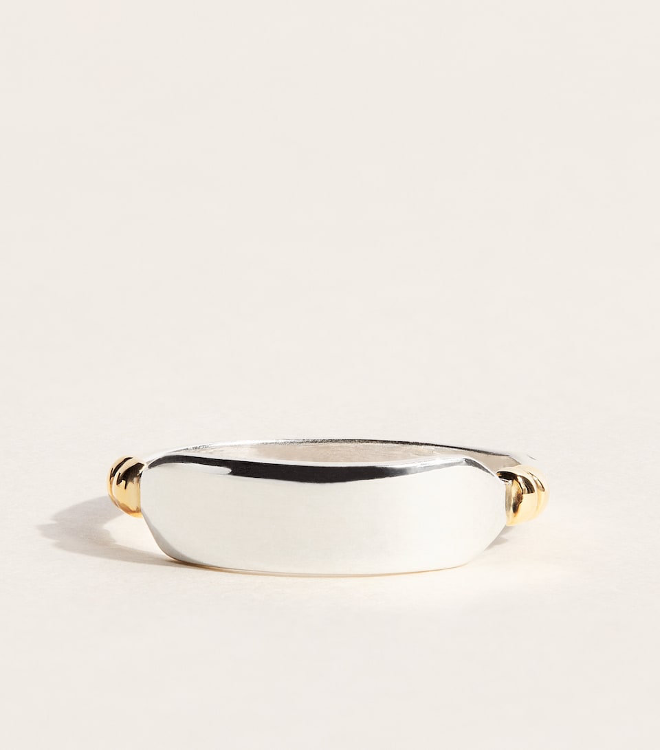 FYR Sterling Silver and Yellow Gold Slim Plate Ring Silver
