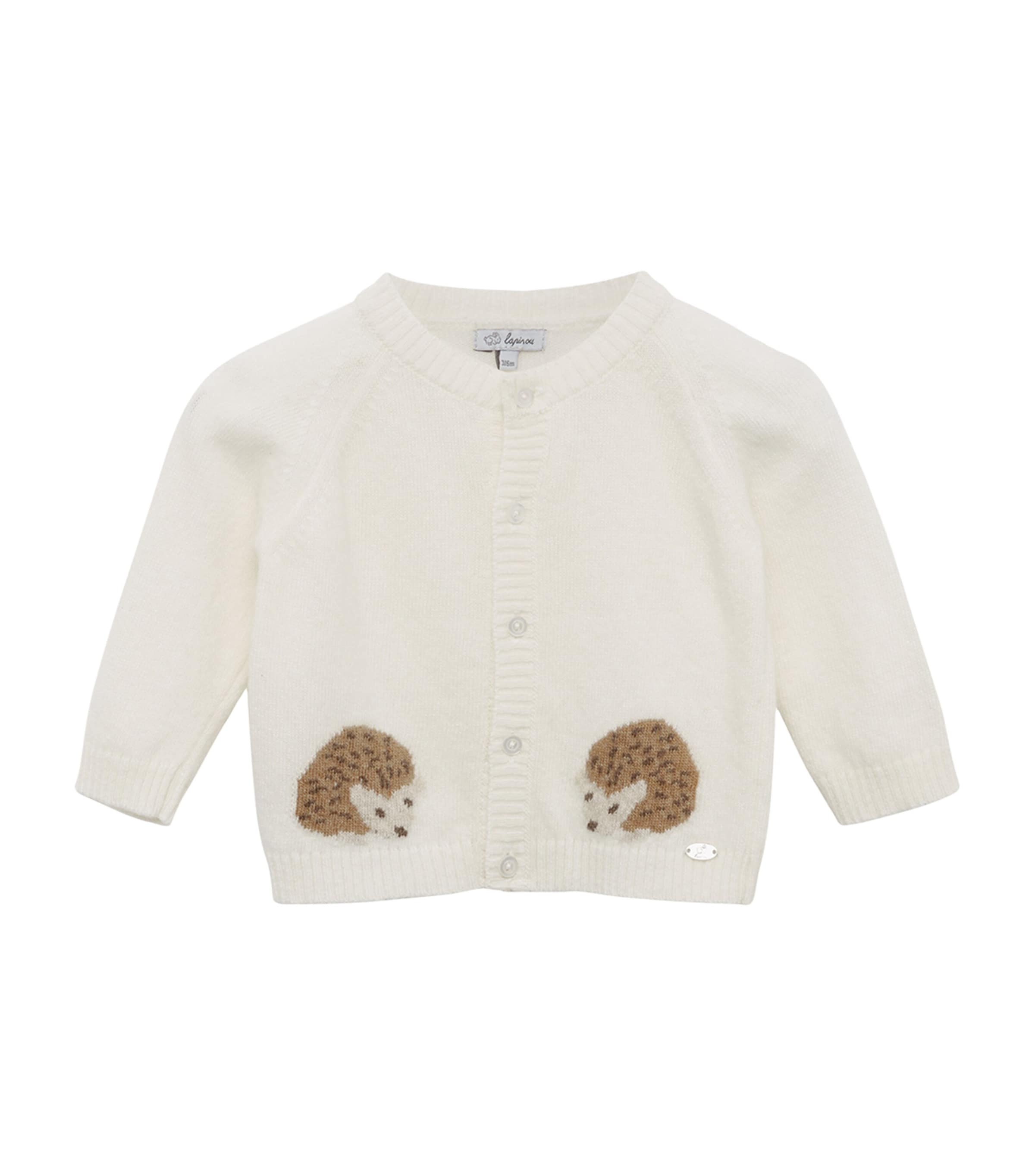 Trotters Wool-Cashmere-Blend Prickles Cardigan (0-9 Months) Off White