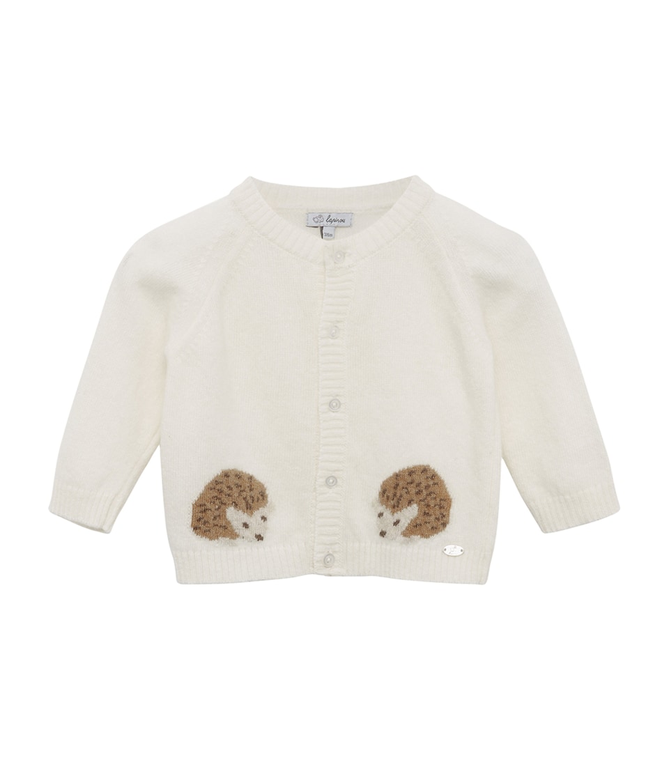 Trotters Wool-Cashmere-Blend Prickles Cardigan (0-9 Months) Off White