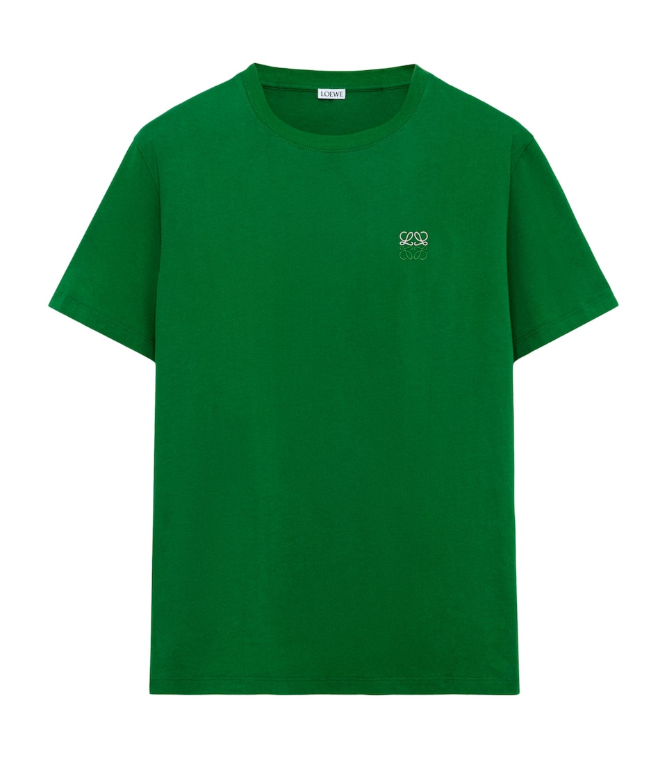 LOEWE Mens Cotton Anagram T-Shirt Green