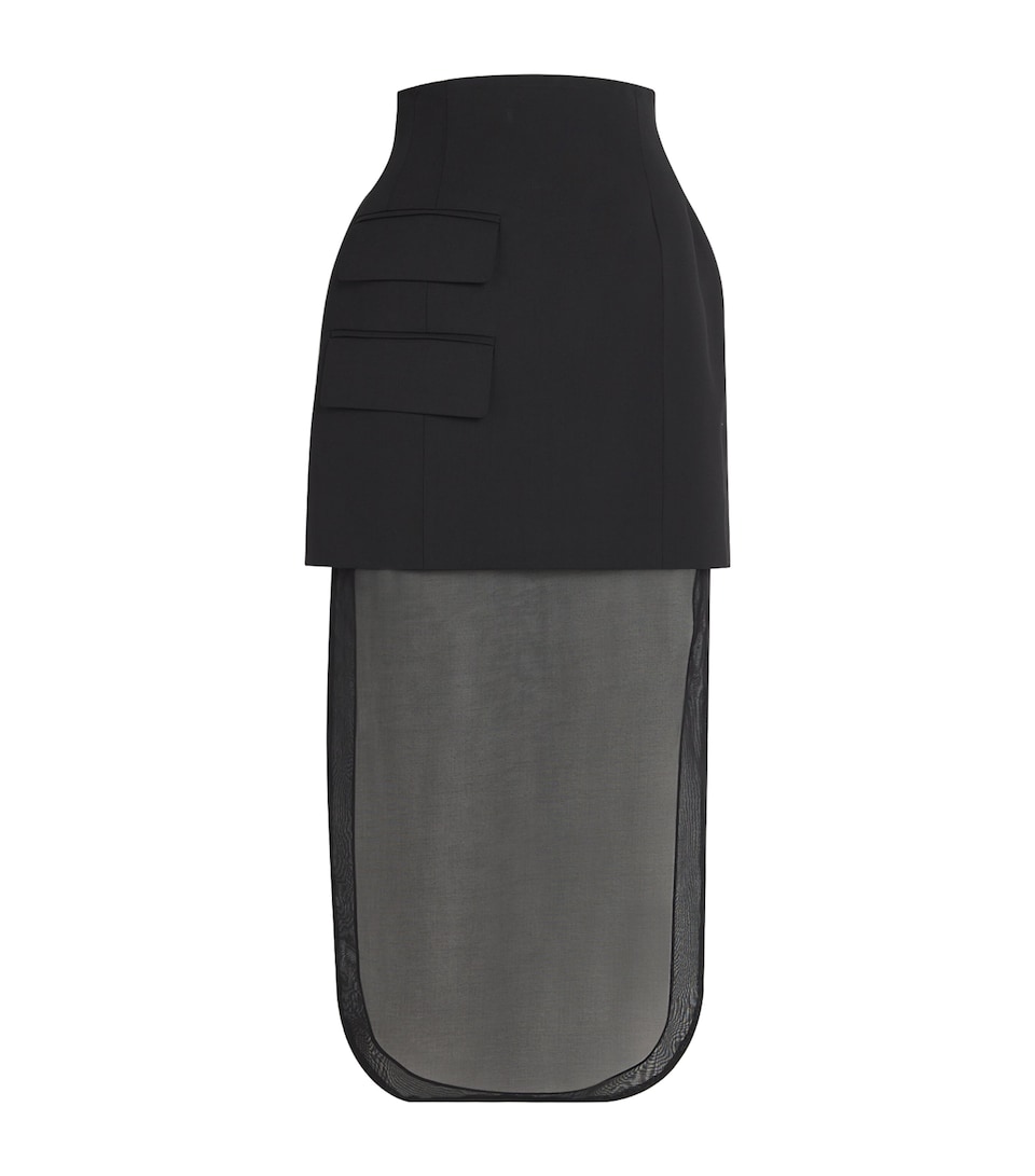 Virgin Wool Basque Maxi Skirt