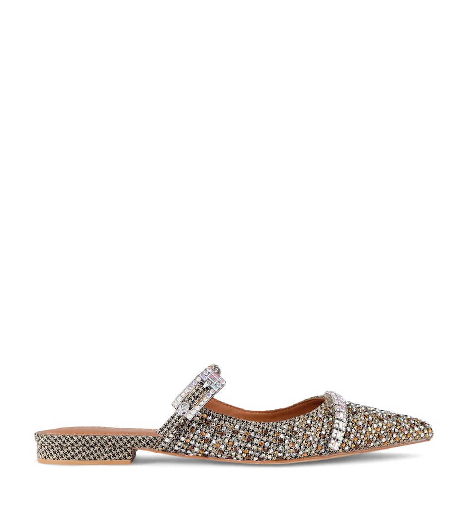 Kurt Geiger London Embellished Strass Flat Mules Beige Comb