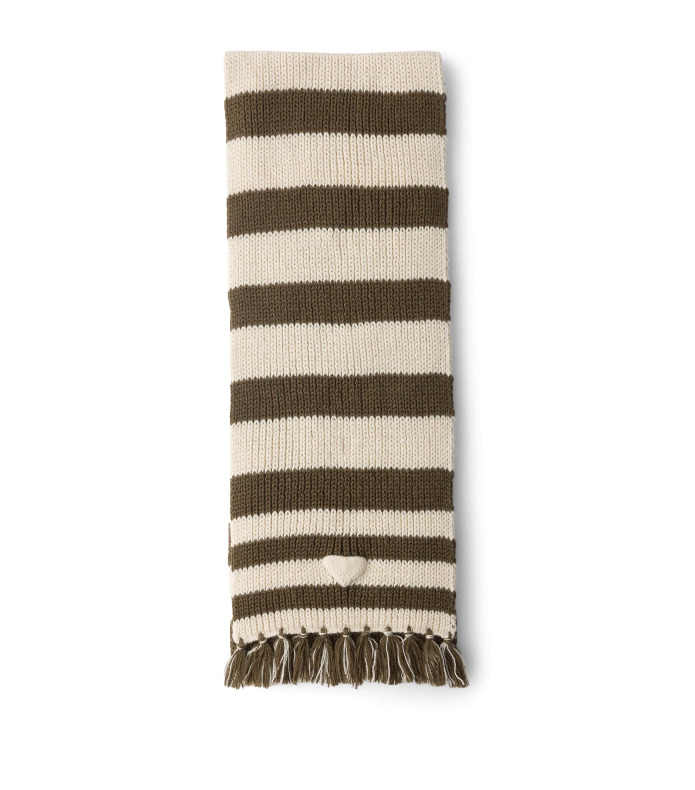 Prada Alpaca Wool Stripe Scarf Neutral