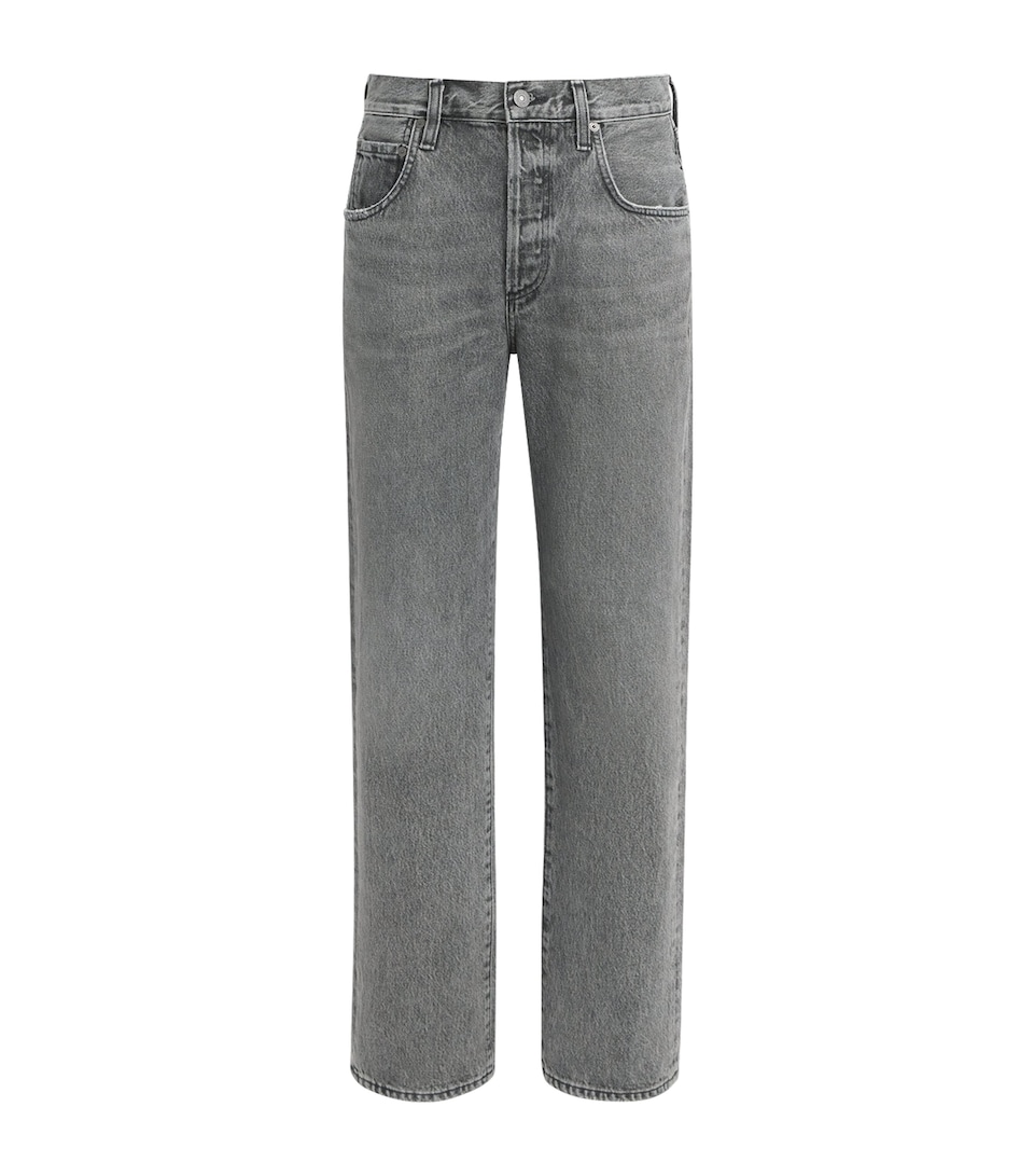 Citizens of Humanity Womens 90’s French High-Rise Straight Jeans Lumiere (washed Blk)