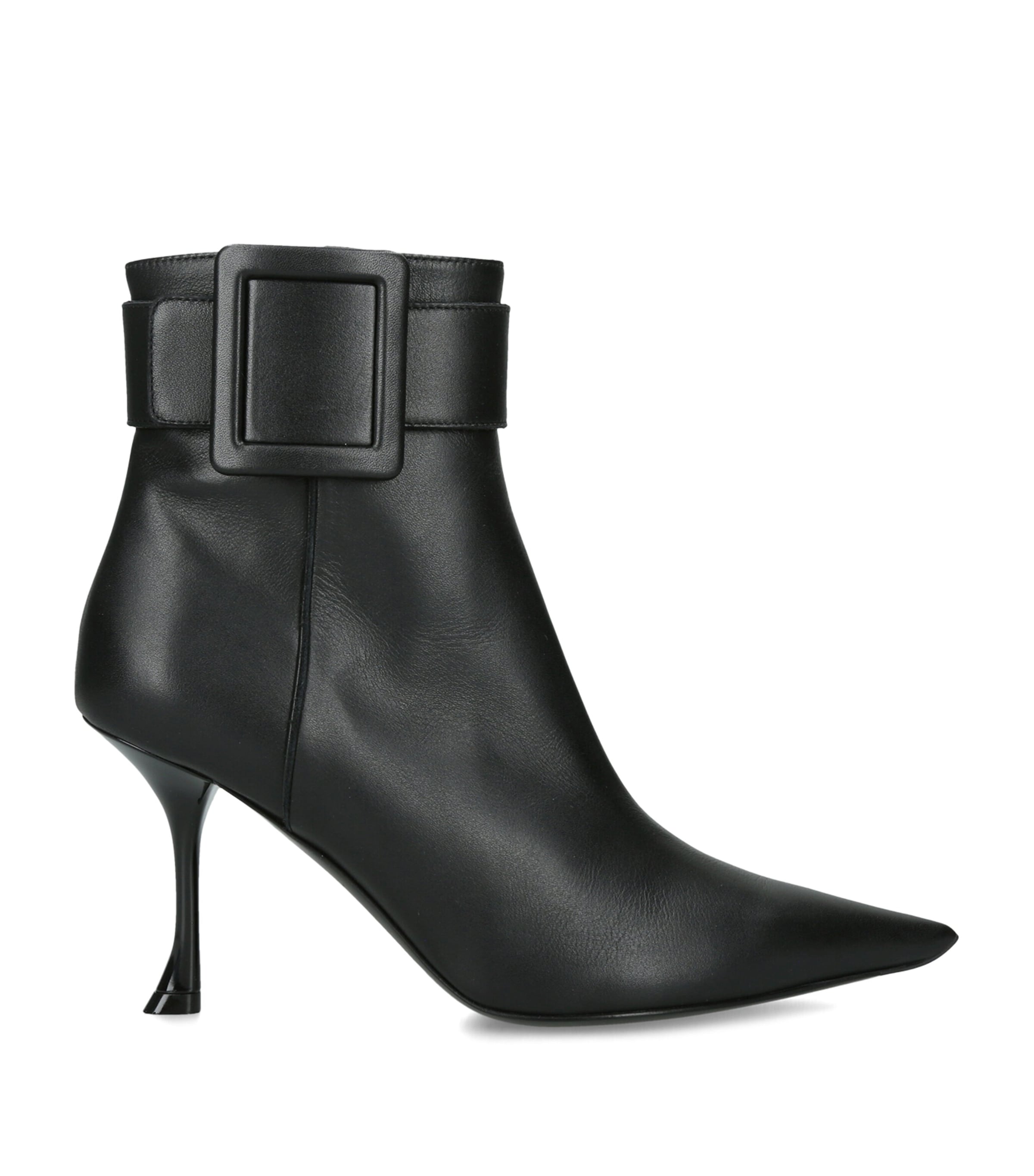 Roger Vivier Leather Ville Viv in the City Ankle Boots 85 Black