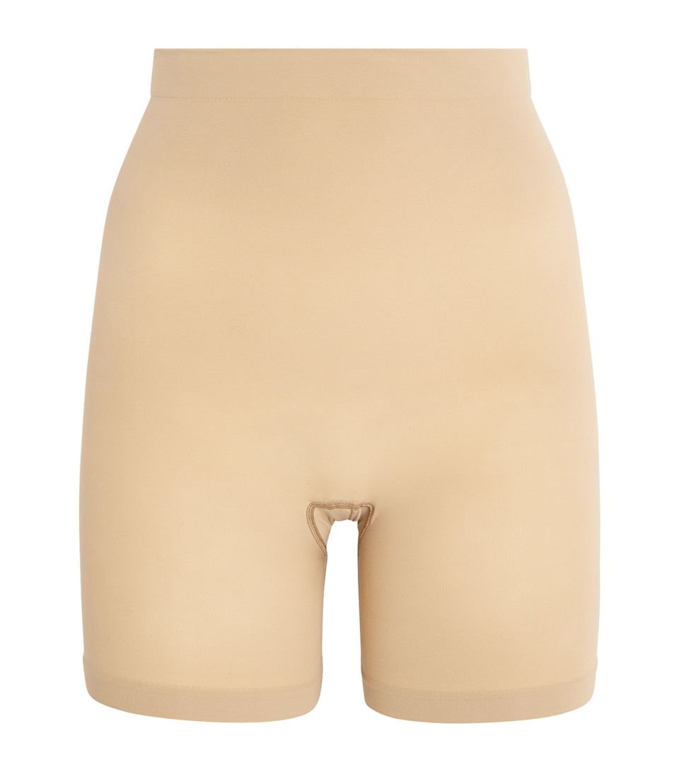 Skims Womens Seamless Sculpt Mid-Thigh Shorts Clay