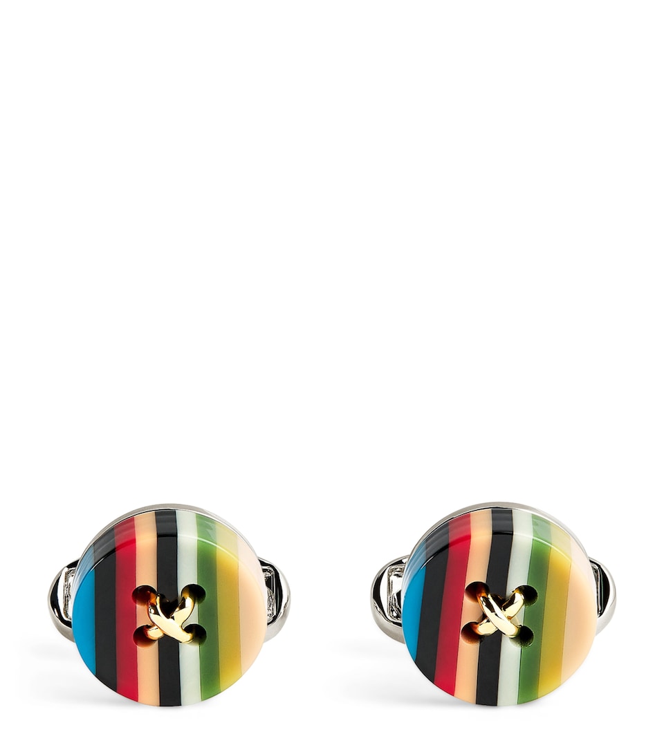 Signature Stripe Button Cufflinks