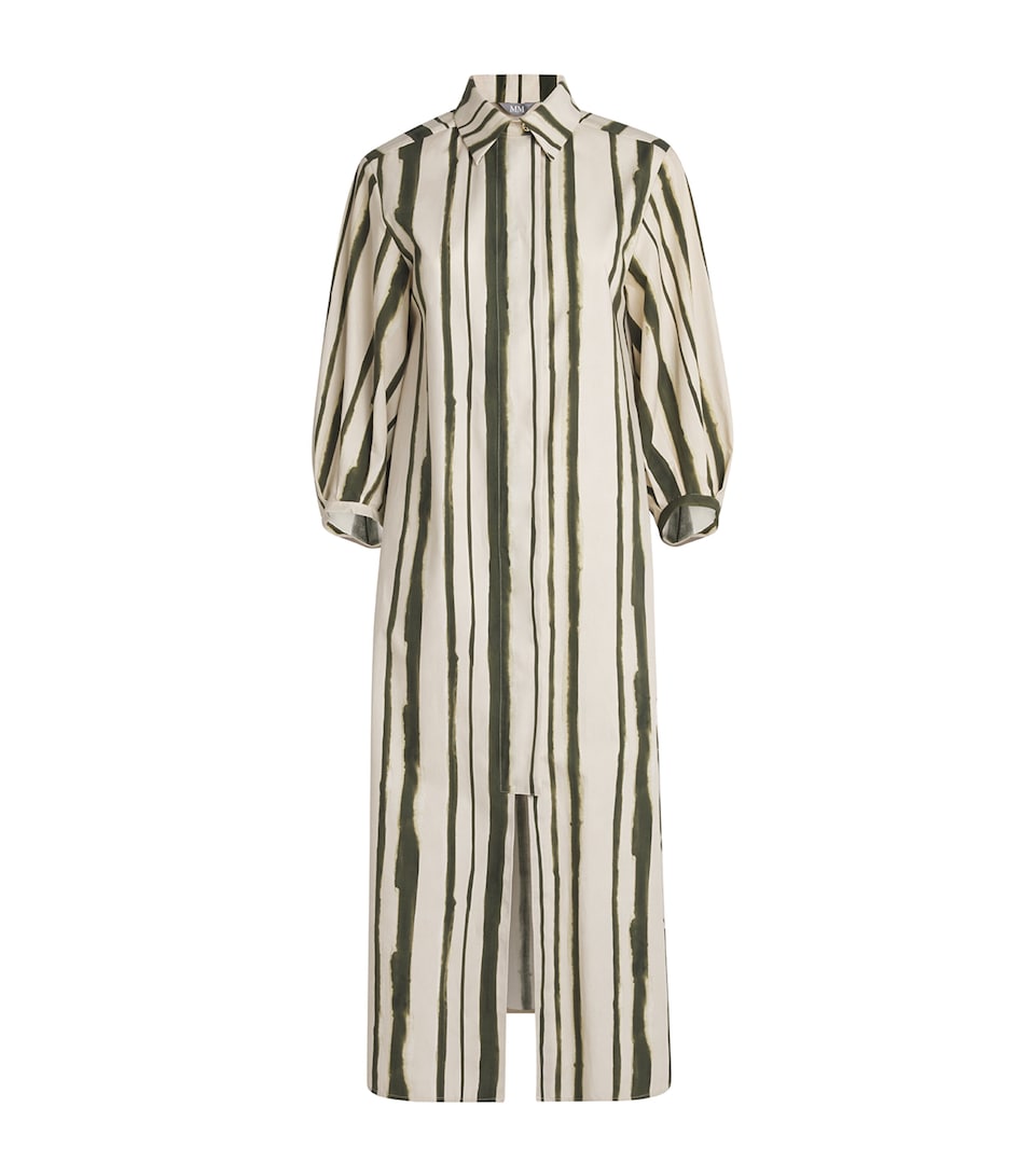 Cotton Stripe Midi Shirt Dress
