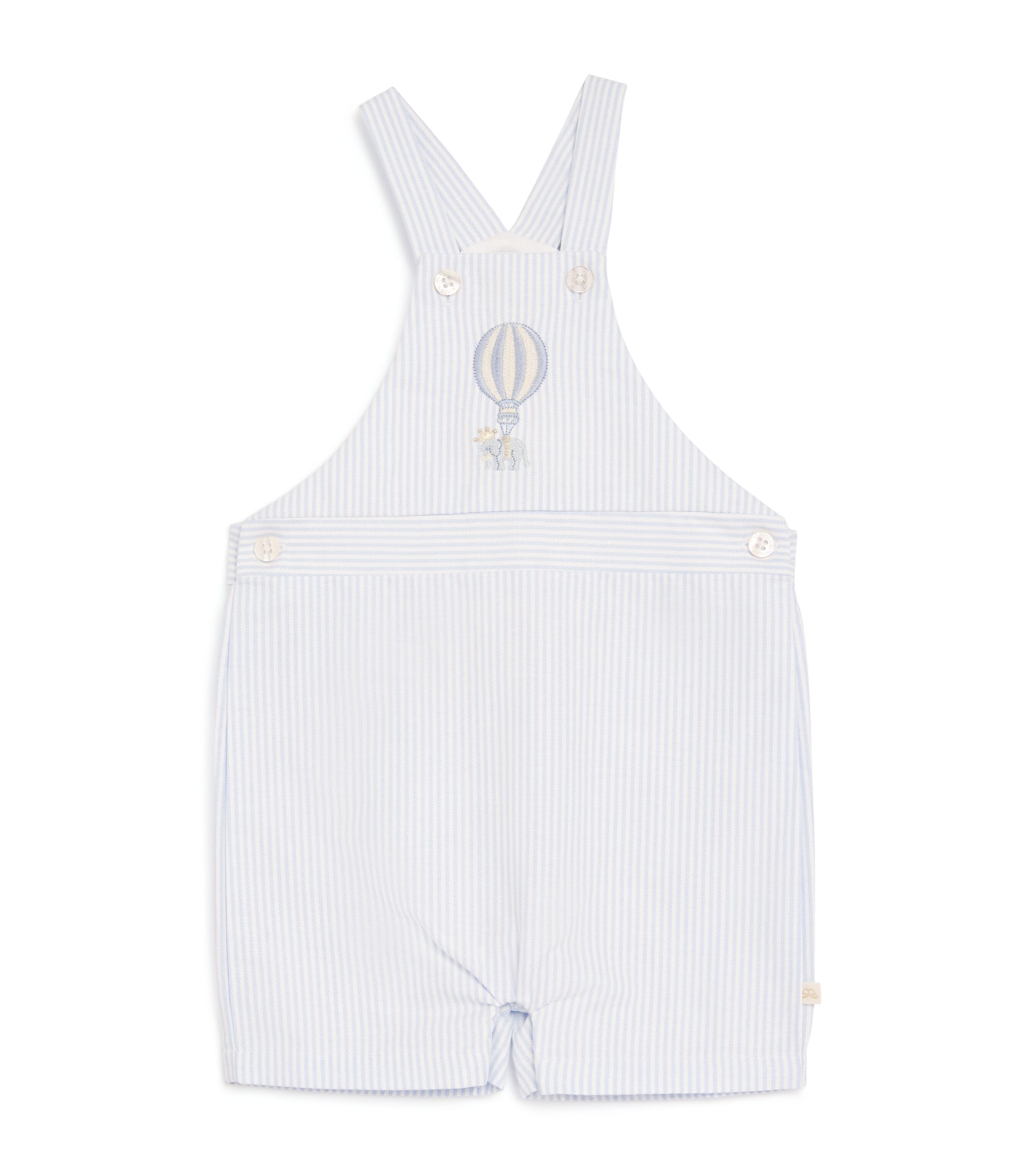 Marie-Chantal Striped Alfie Balloon Dungarees (3-24 Months) White/blue