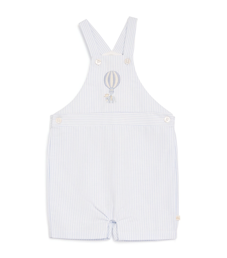 Marie-Chantal Striped Alfie Balloon Dungarees (3-24 Months) White/blue