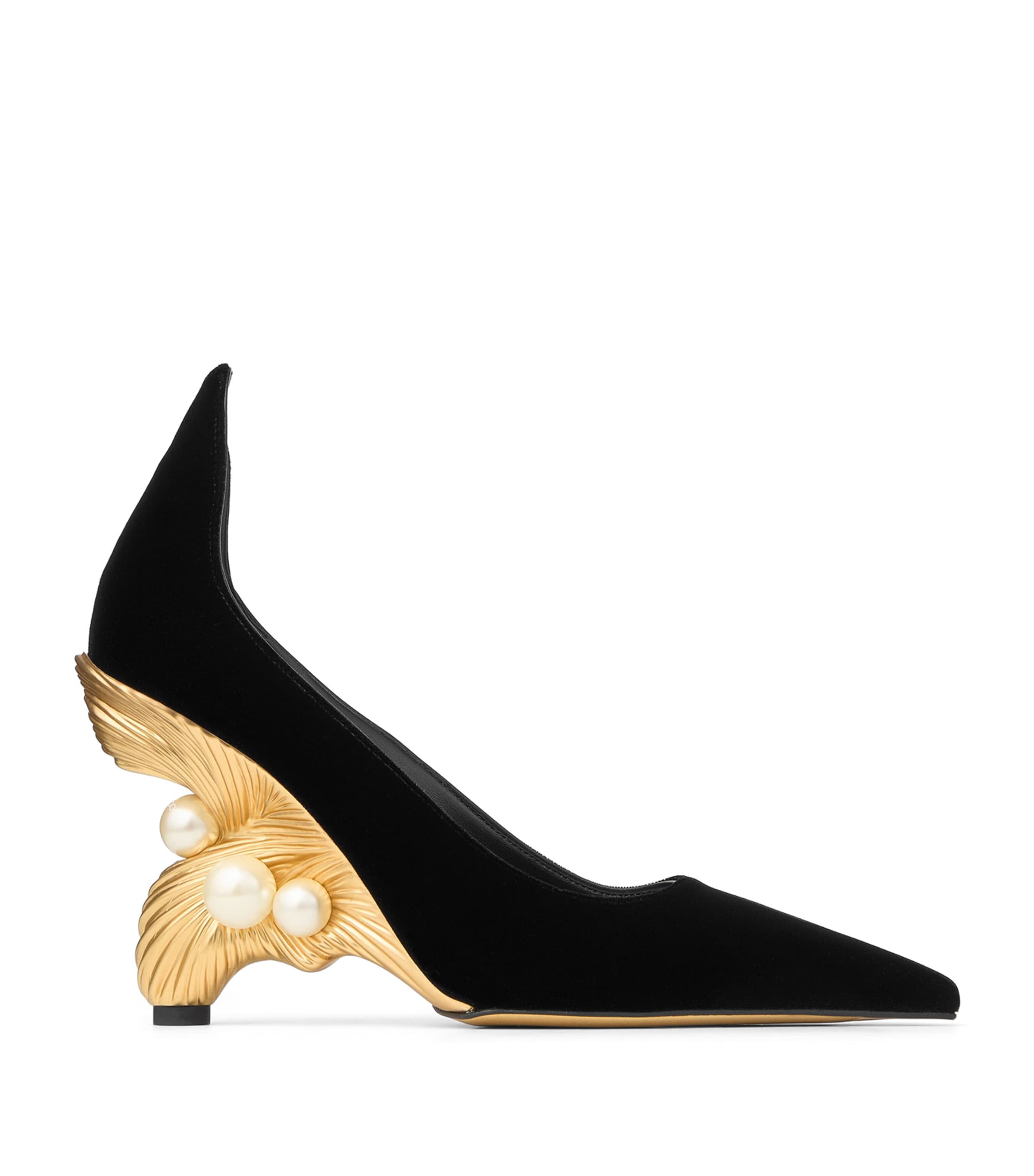 Jimmy Choo Ithaca 95 Velvet Pumps Black