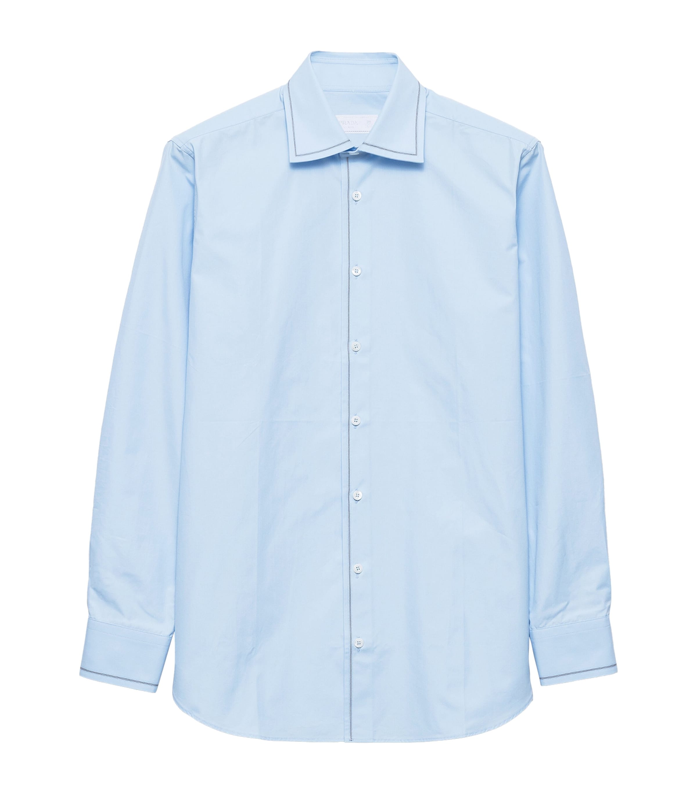 Prada Mens Cotton Tipped Shirt Light Blue