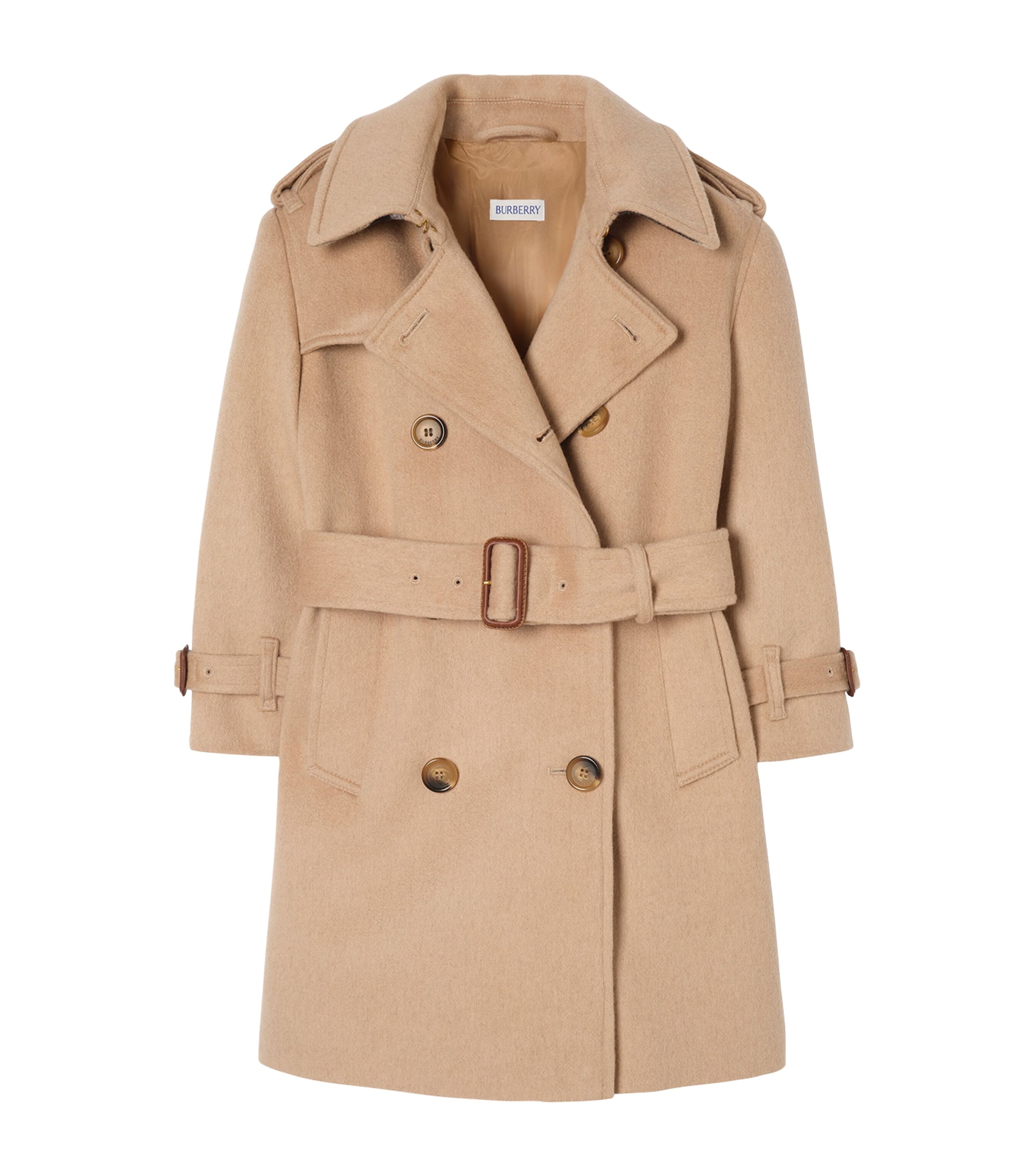 Burberry Kids Cashmere-Blend Trench Coat (4-12 Years) Camel