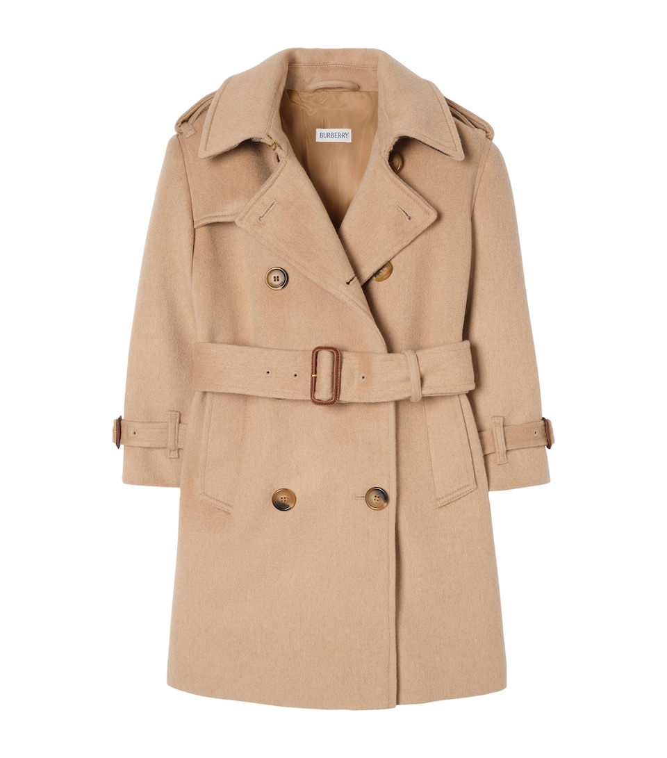 Burberry Kids Cashmere-Blend Trench Coat (4-12 Years) Camel