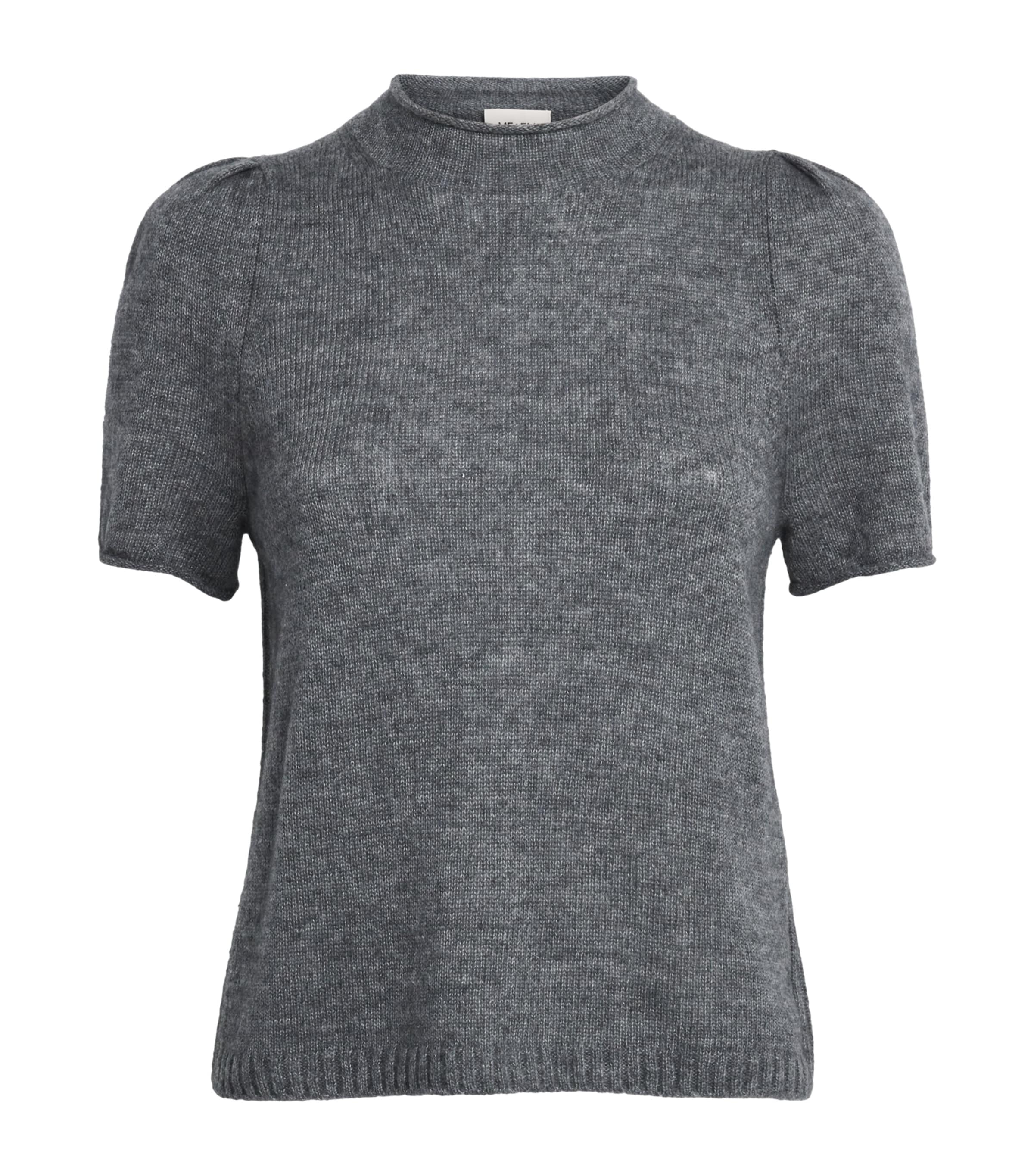 ME+EM Womens Merino Wool-Cashmere-Silk Sweater Mid Grey Melange