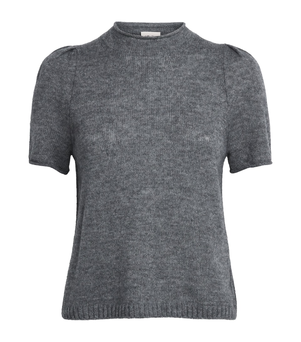 ME+EM Womens Merino Wool-Cashmere-Silk Sweater Mid Grey Melange