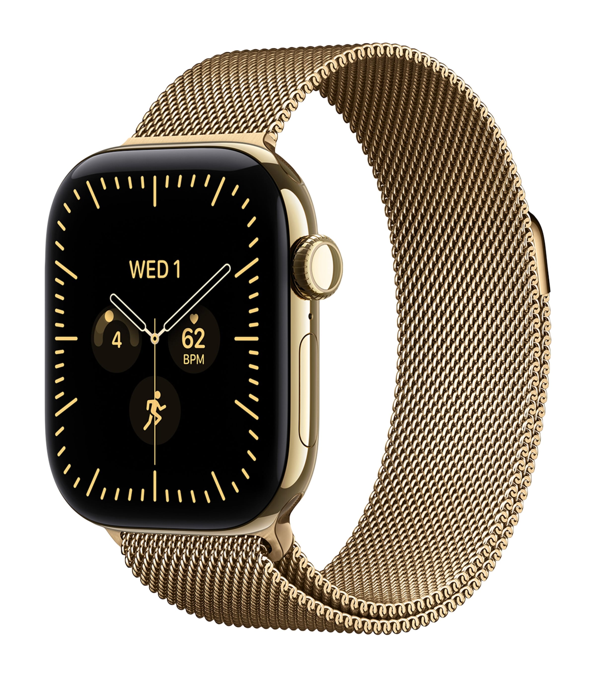 Apple Apple Watch Series 12 GPS + Cellular – Radiant Gold Titanium with Radiant Gold Milanese Loop, 42mm, Medium/Large Rdnt Gld Titanium
