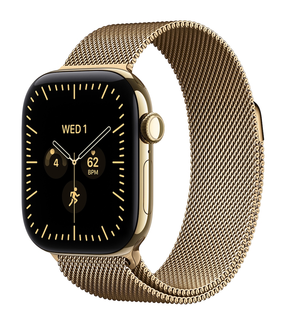 Apple Apple Watch Series 12 GPS + Cellular – Radiant Gold Titanium with Radiant Gold Milanese Loop, 42mm, Medium/Large Rdnt Gld Titanium