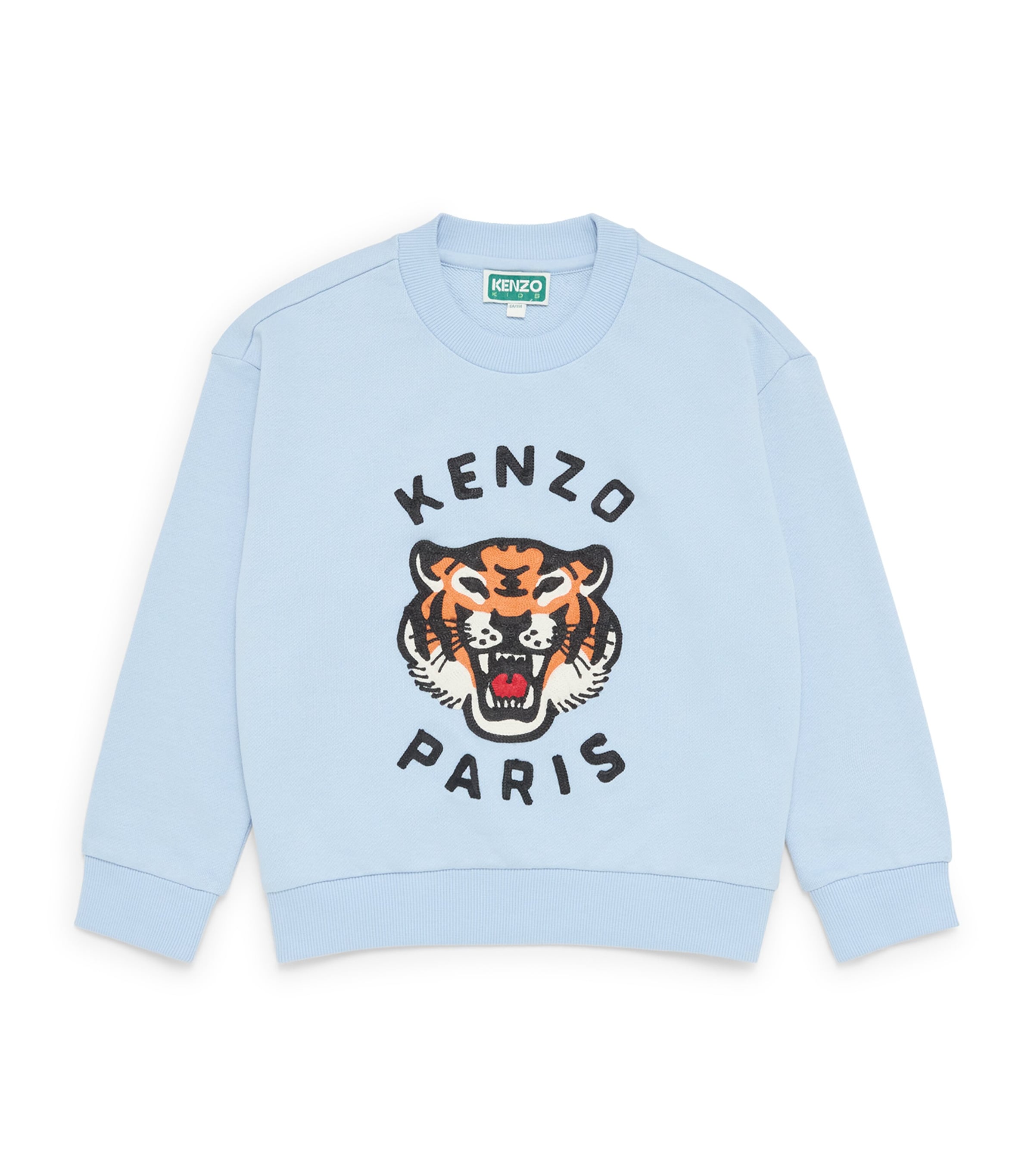 Kenzo Kids Cotton Tiger Sweatshirt (2-14 Years) Pale Blue