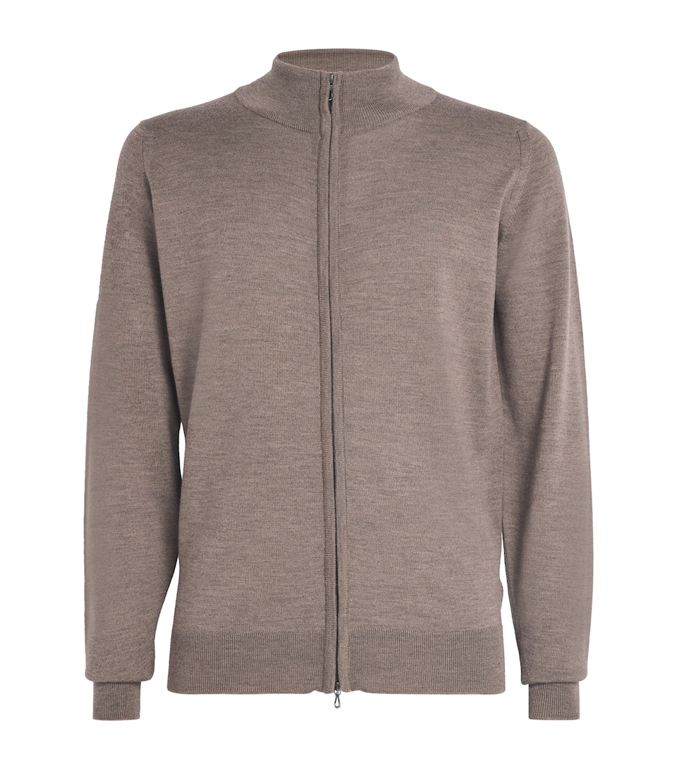 Extra Fine Merino Wool Claygate Zip-Up Sweater