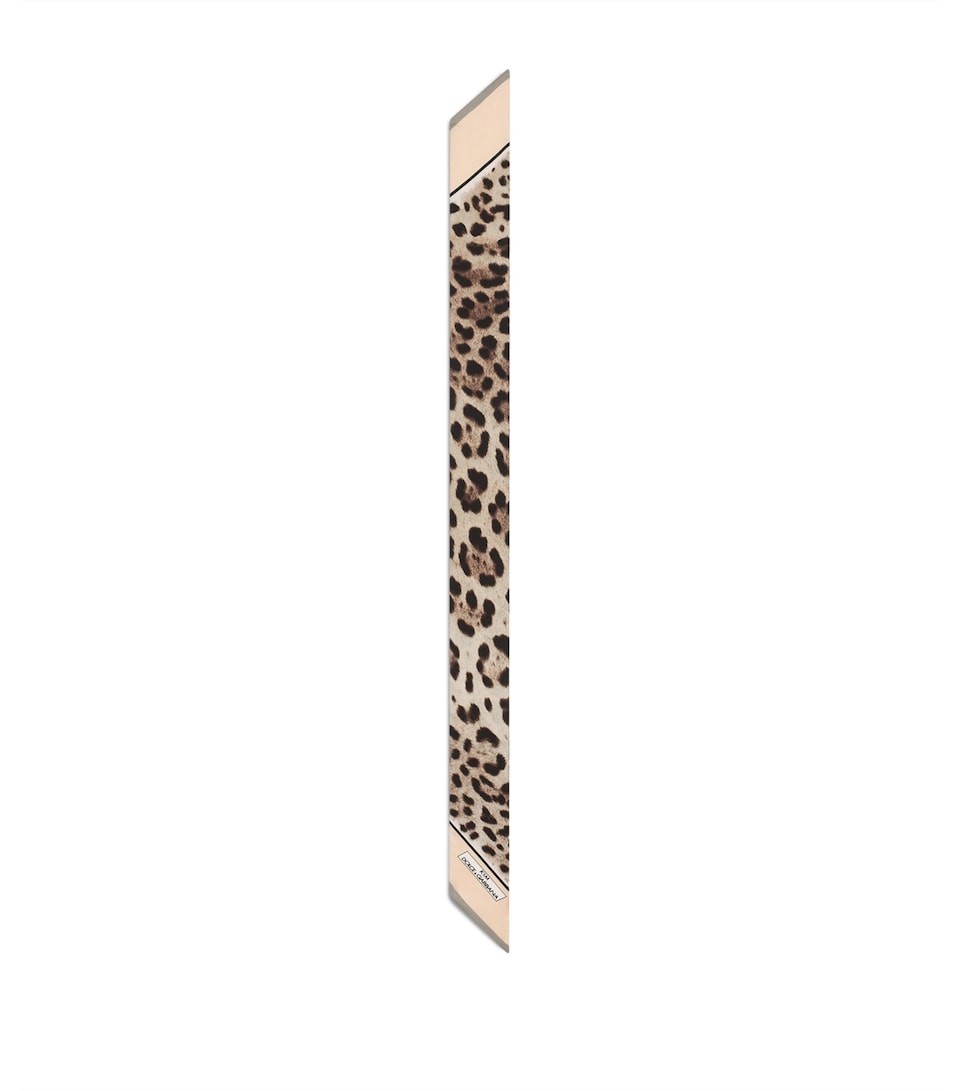 KIM DOLCE&GABBANA Leopard Print Twill Headscarf