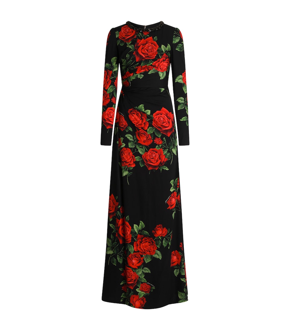 Dolce&Gabbana Womens Rose-Print Maxi Dress Rose Rosse F.n