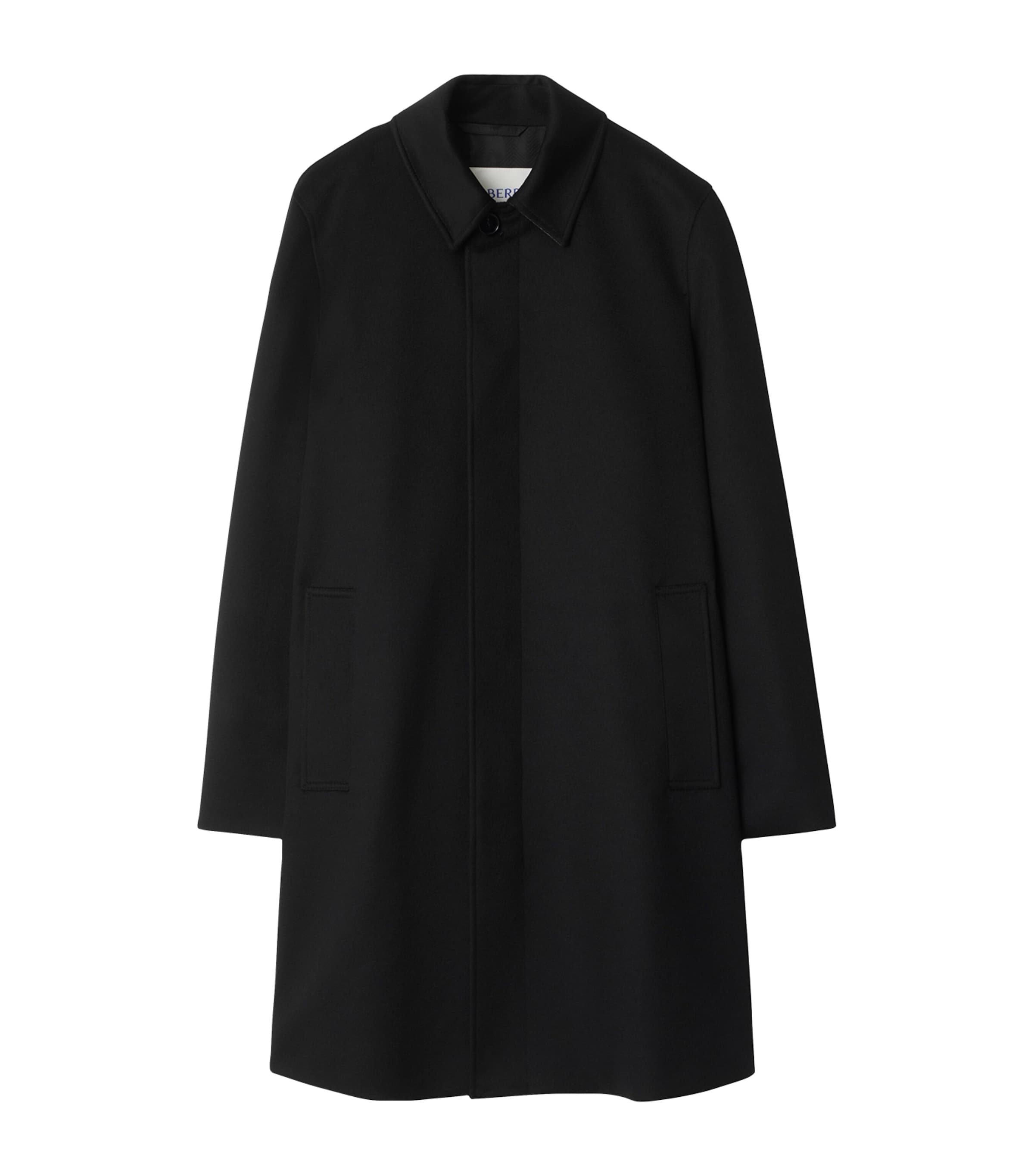 Burberry Mens Cashmere Mid-Length Car Coat Black