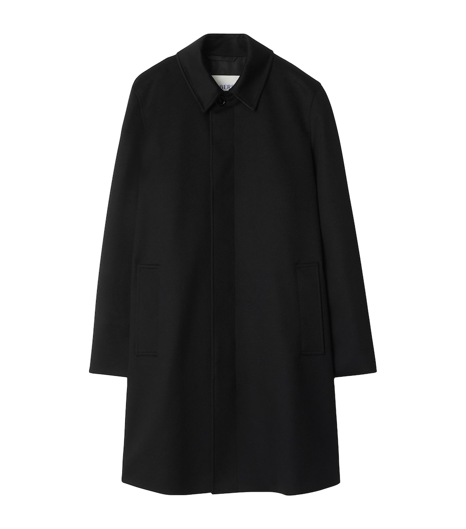 Burberry Mens Cashmere Mid-Length Car Coat Black