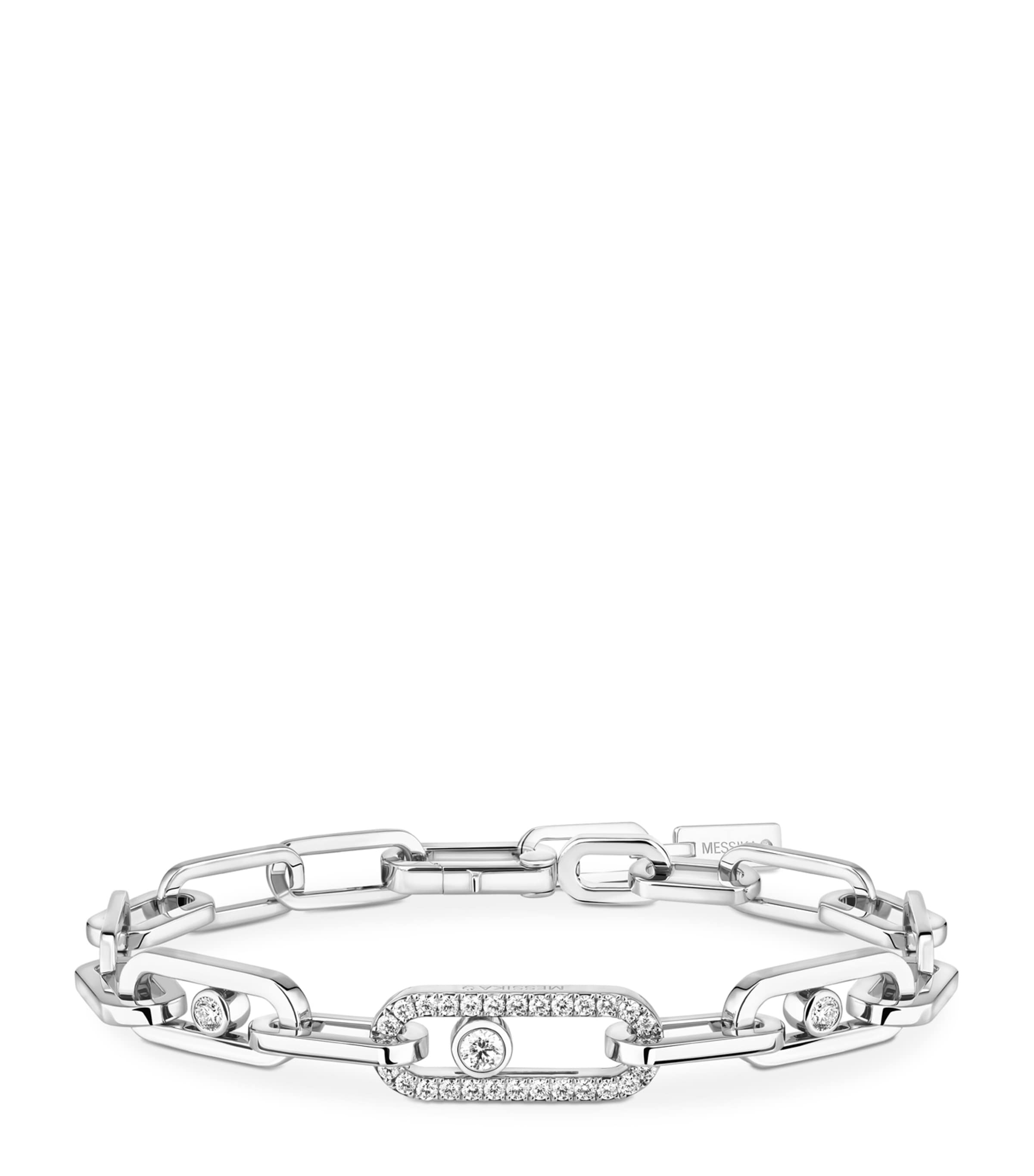 Move Link White Gold and Diamond Chain Bracelet (1.03ct)