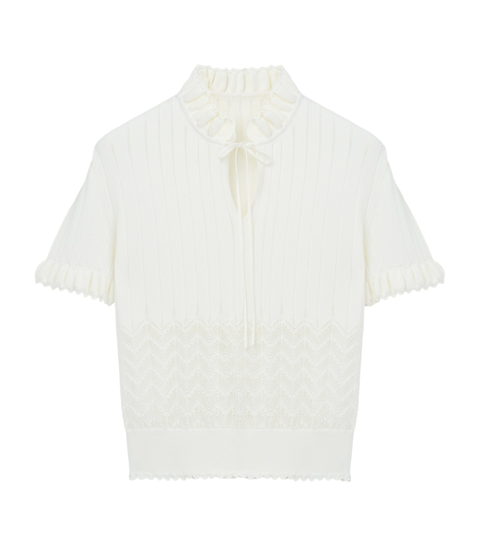 McQueen Womens Pointelle Knit Top