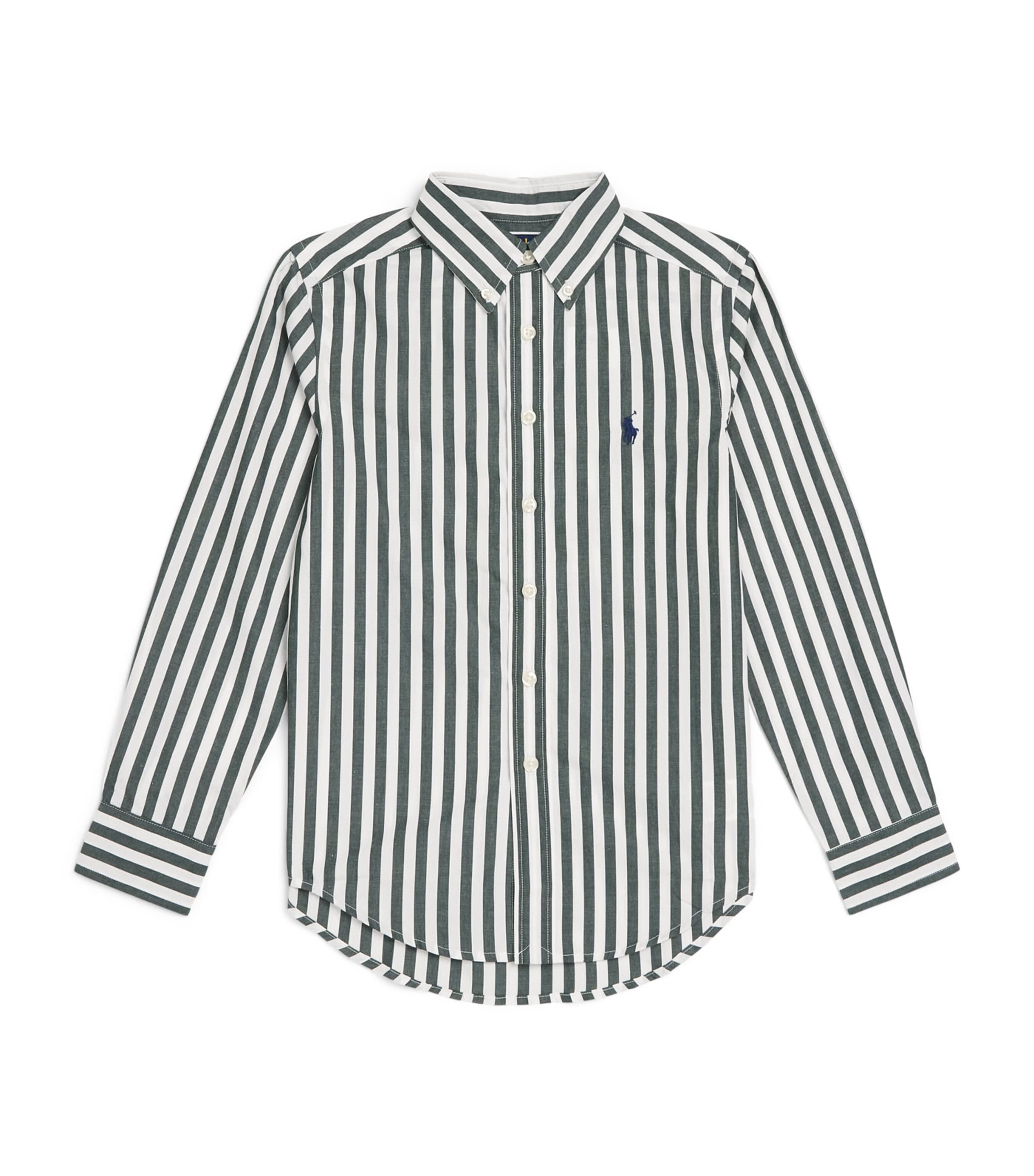 Ralph Lauren Kids Cotton Stripe Polo Pony Shirt (6-14 Years) Green White